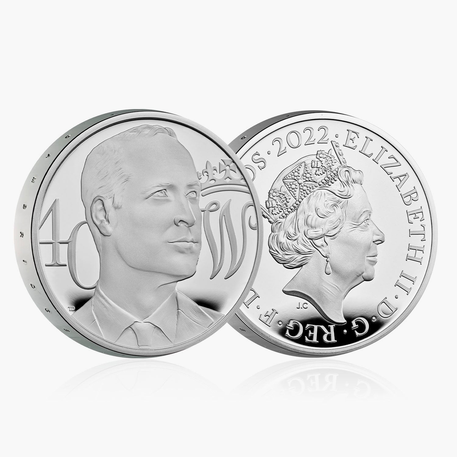 ケンブリッジ公ウィリアム王子 40 歳の誕生日 2022 英国 £5 シルバー プルーフ ピードフォールト コイン