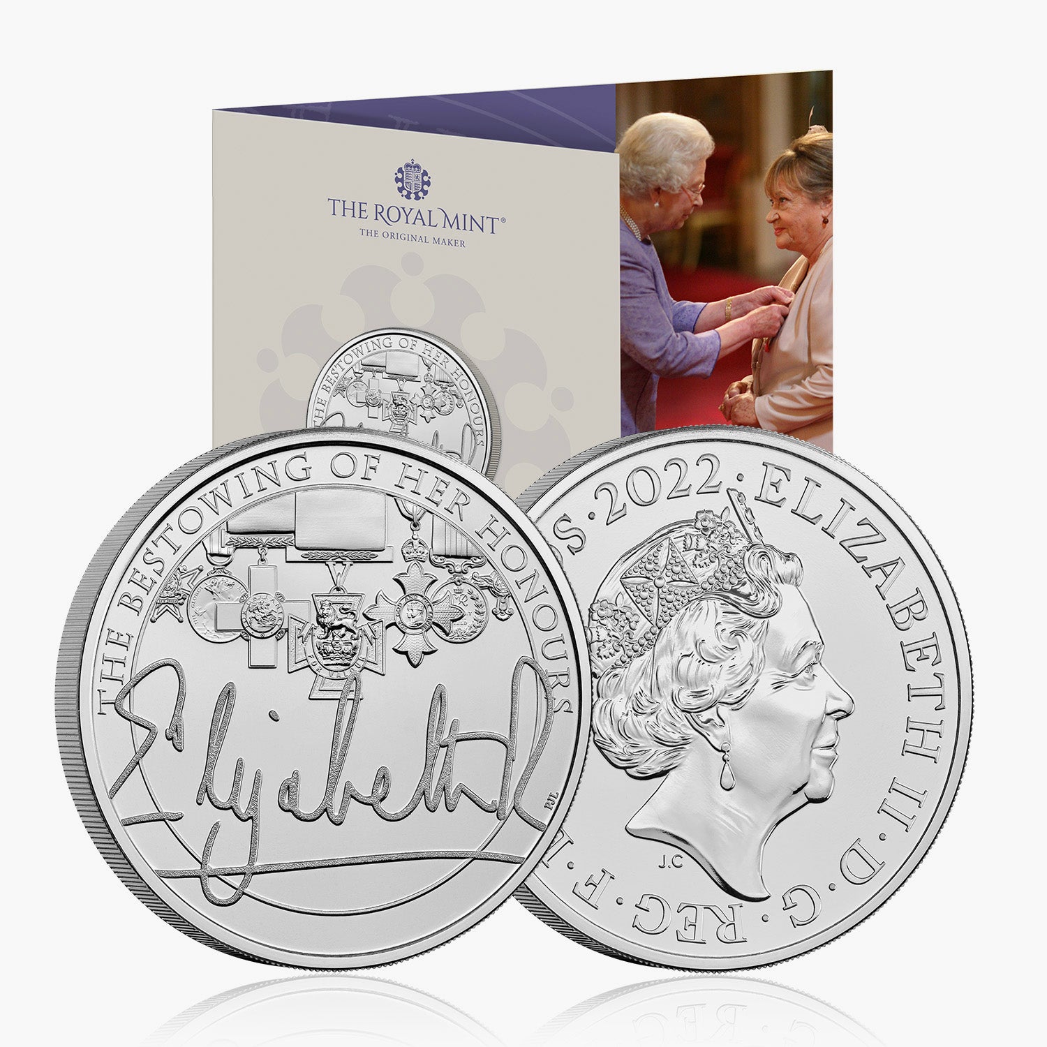 The Queen's Reign Honours and Investitures 2022 UK £5 BU Coin