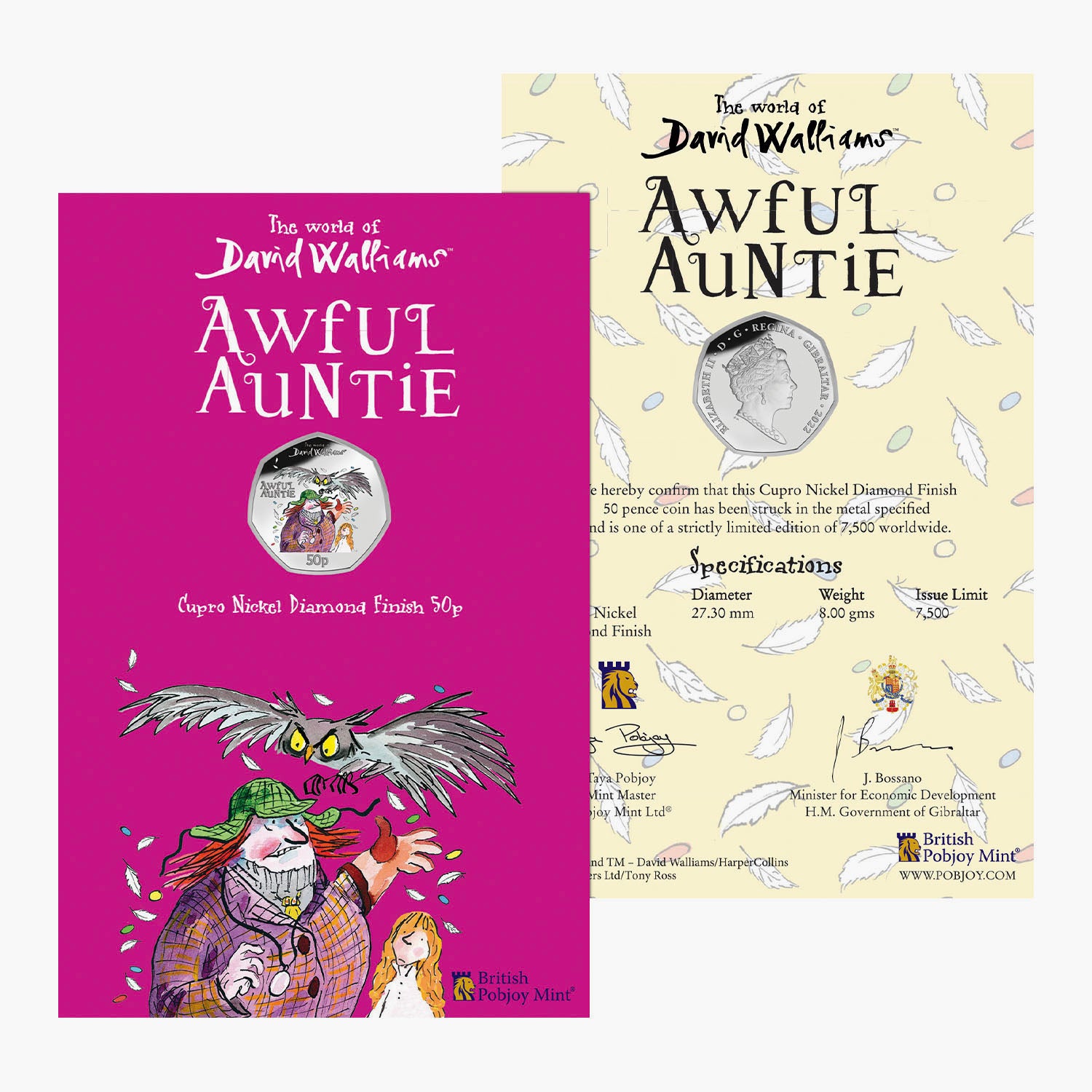David Walliams Awful Auntie 50p with Colour