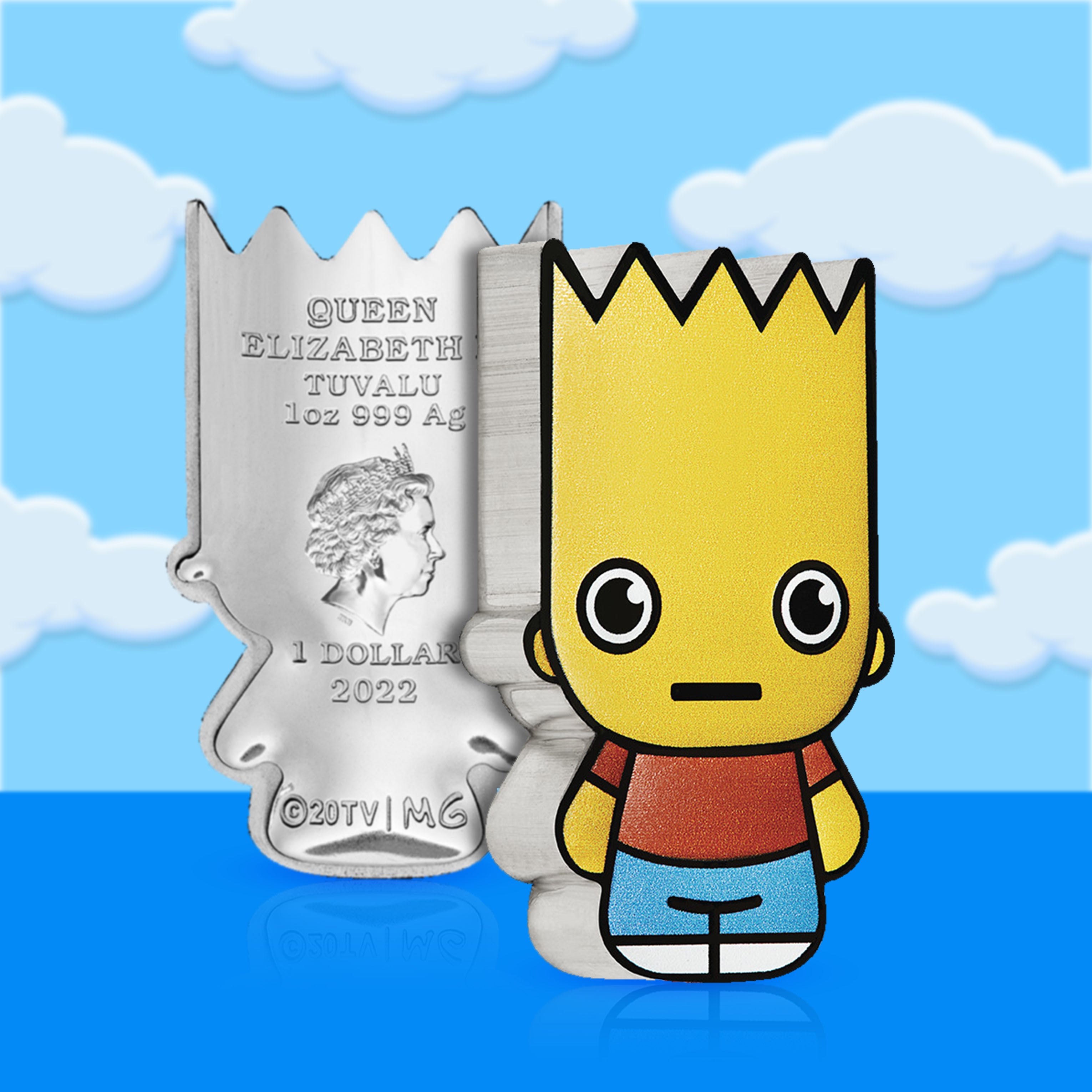 Bart Simpson 2022 Mini pièce d'argent frappée de 1 once