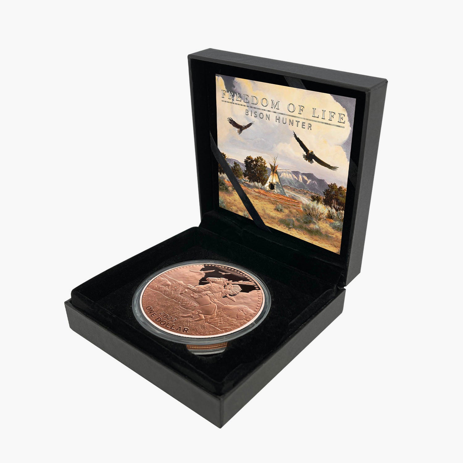 The 2022 Mesa Grande Bison Hunter 5oz Solid Copper Coin