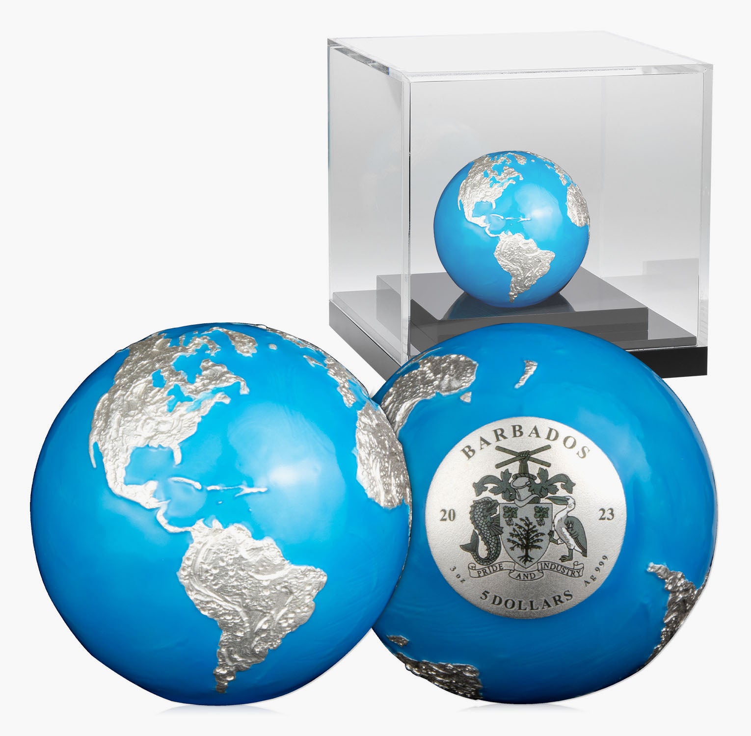 Glow in the Dark Blue Marble Earth 3oz Silver Coin