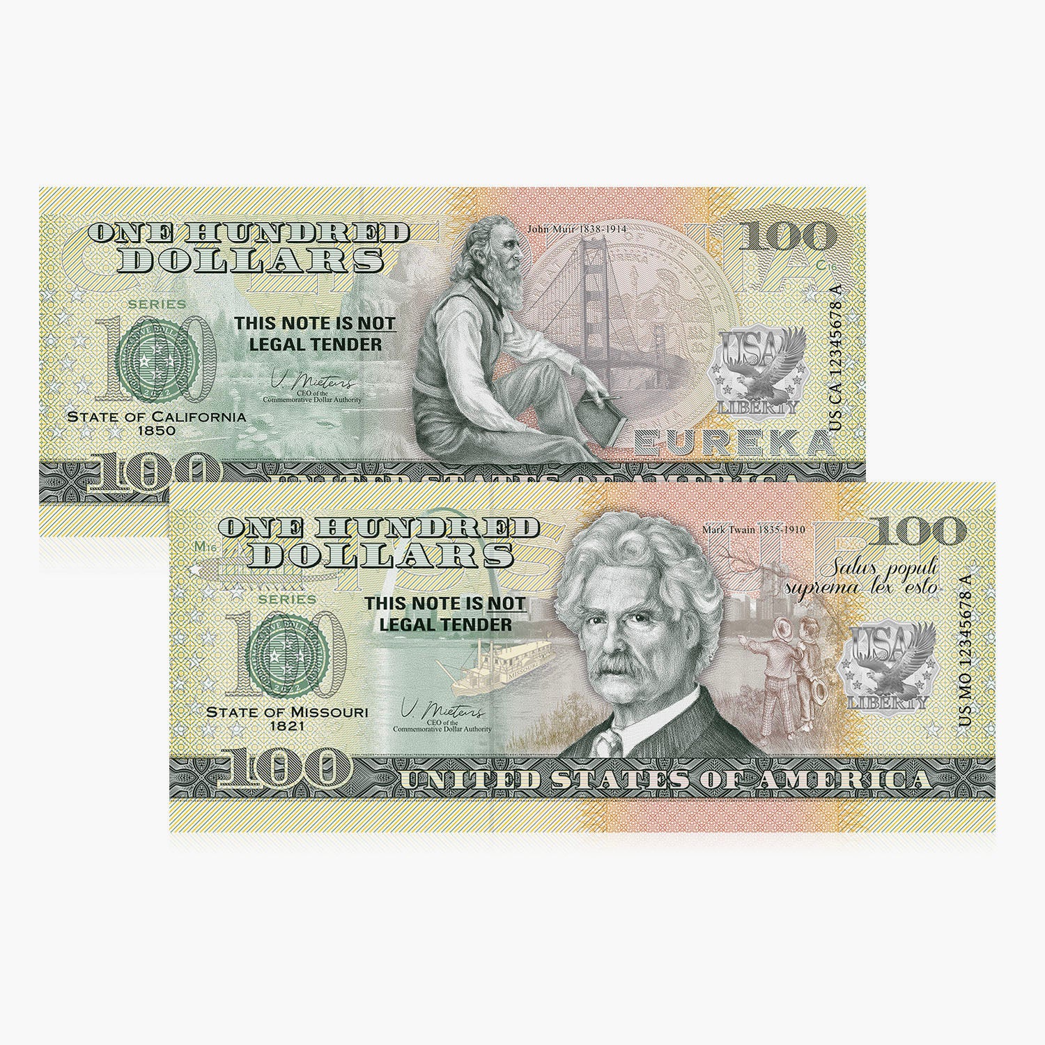 100 Dollar Souvenir - Missouri et Californie