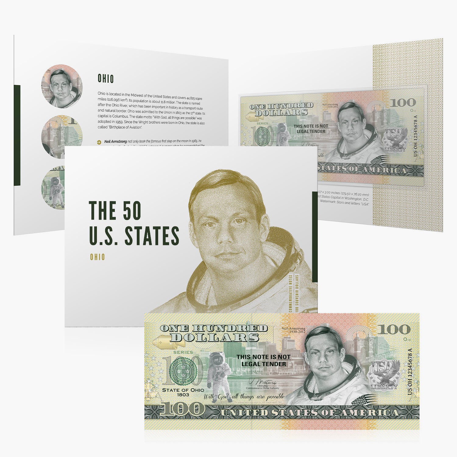 The 50 States of the USA Collectible Dollar Note Collection