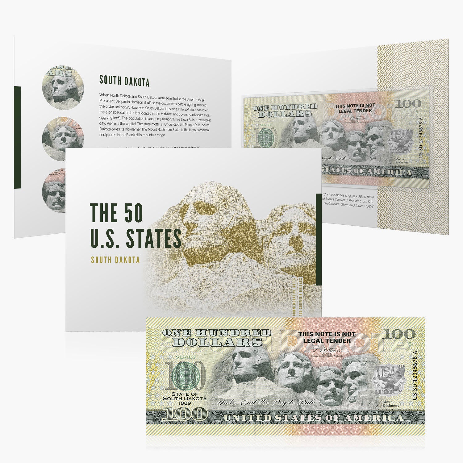 The 50 States of the USA Collectible Dollar Note Collection