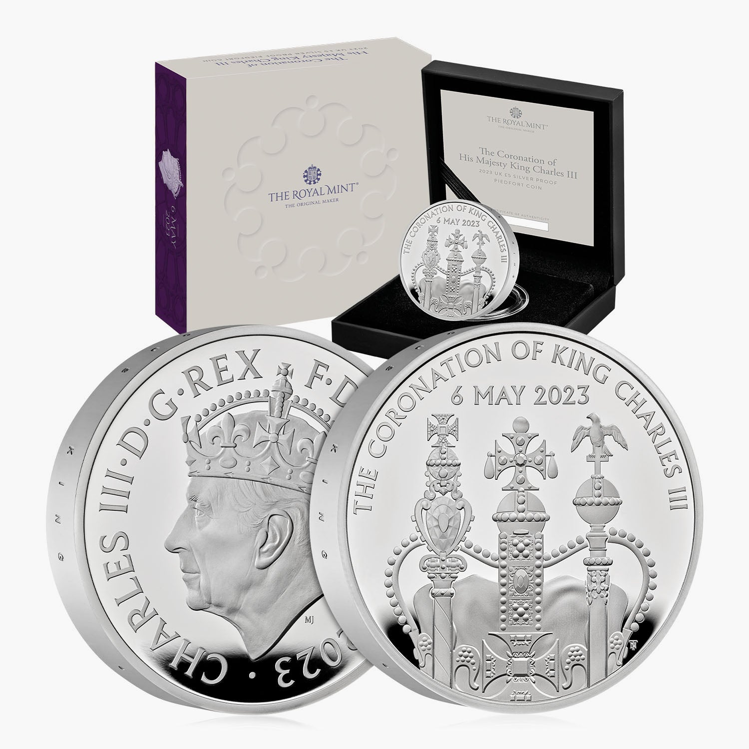 チャールズ国王陛下の戴冠式 £5.00 シルバー ピエフォール