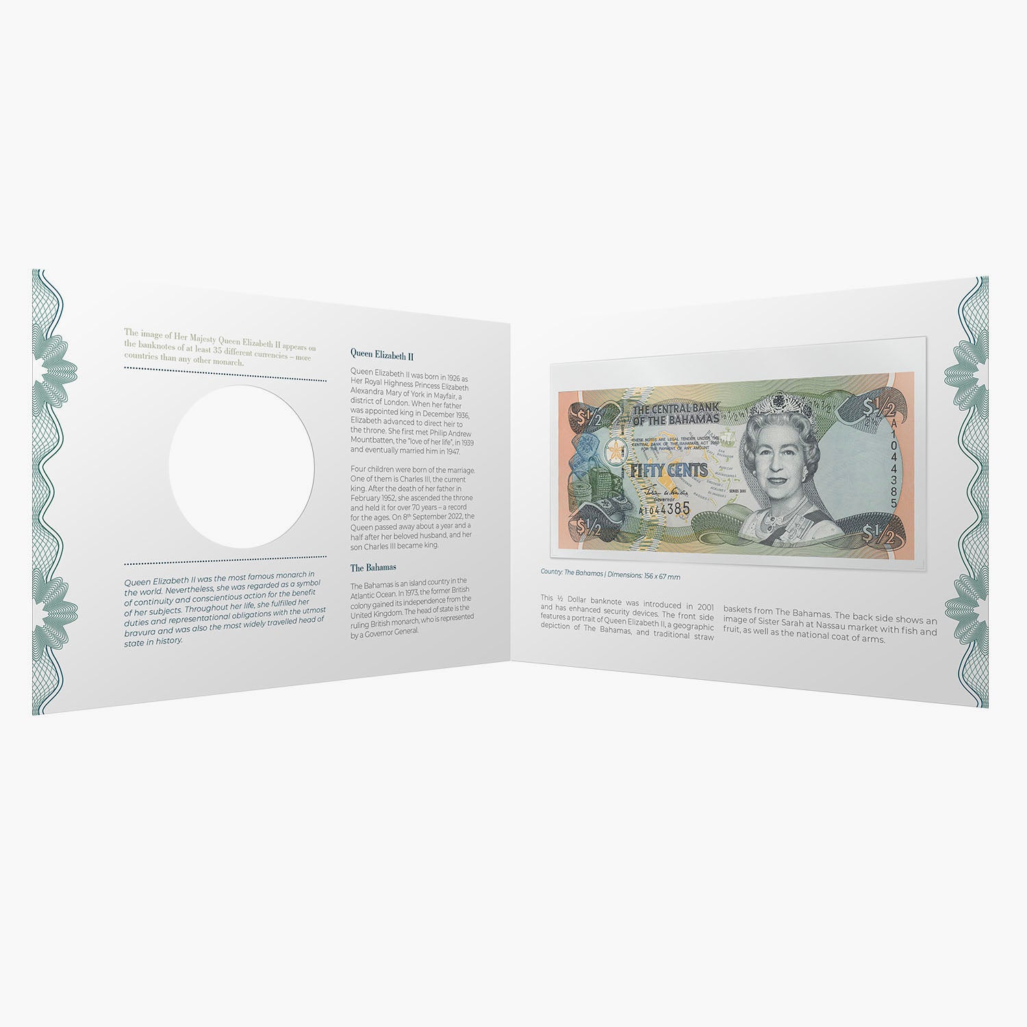 Billet de banque royal d'un demi-dollar de Sa Majesté la reine Elizabeth II