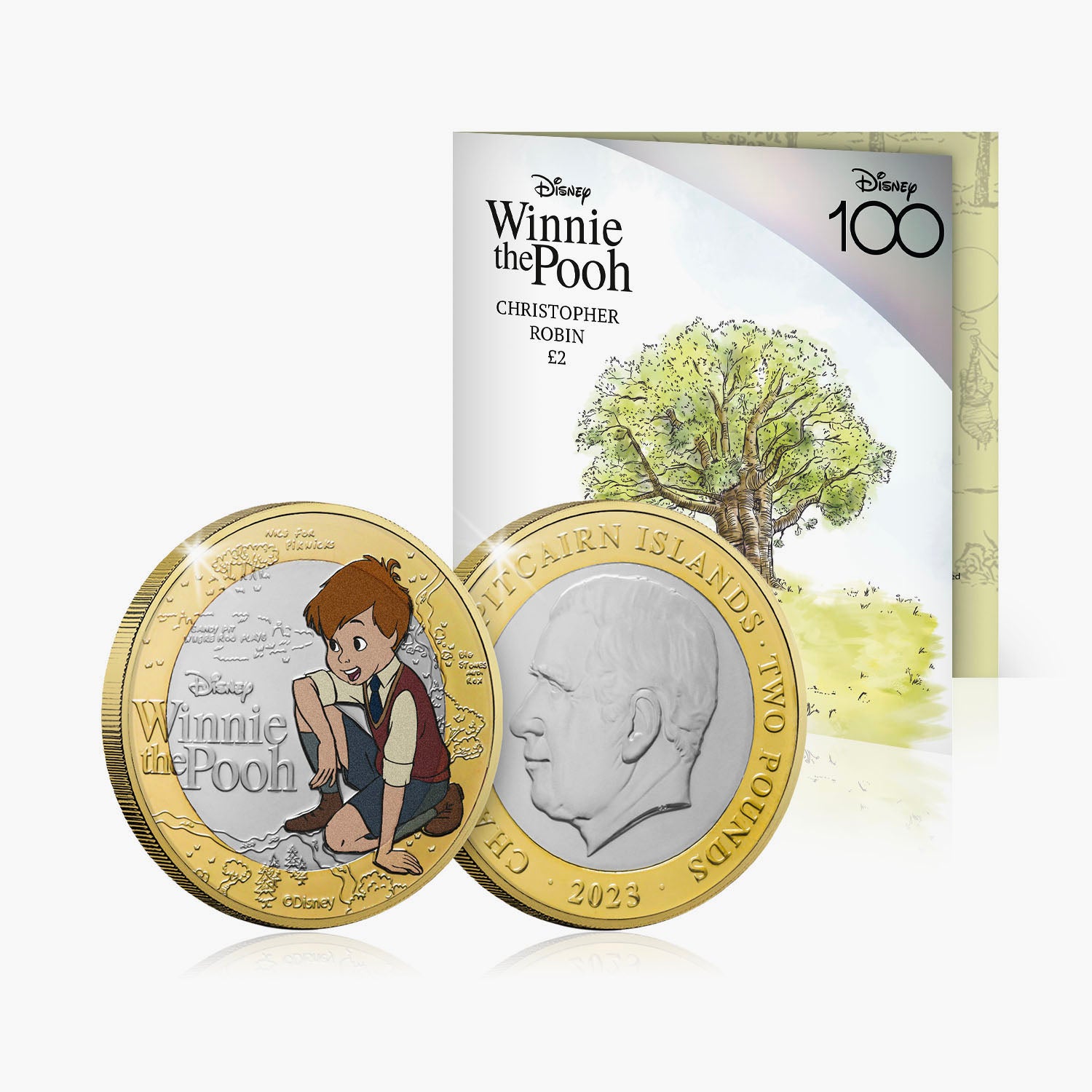 Winnie l'Ourson Christopher Robin 2023 Pièce de 2 £ couleur BU