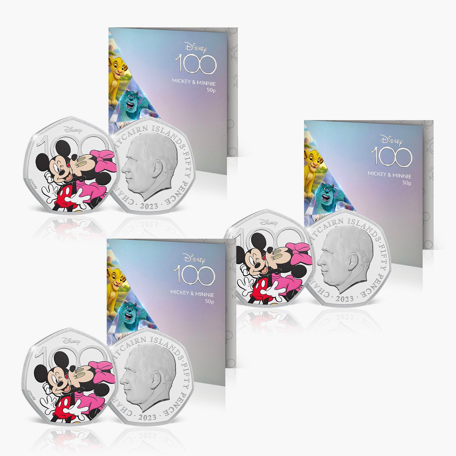 D100 Mickey & Minnie Official BU 50p With Colour Bundle