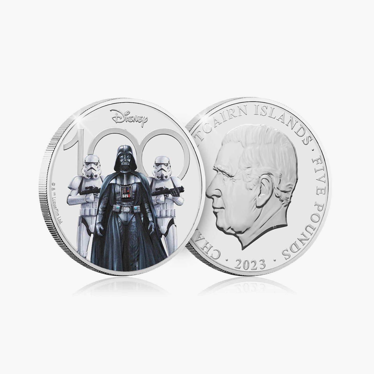 Star Wars Darth Vader and Storm Troopers 2023 £5 BU Colour Coin