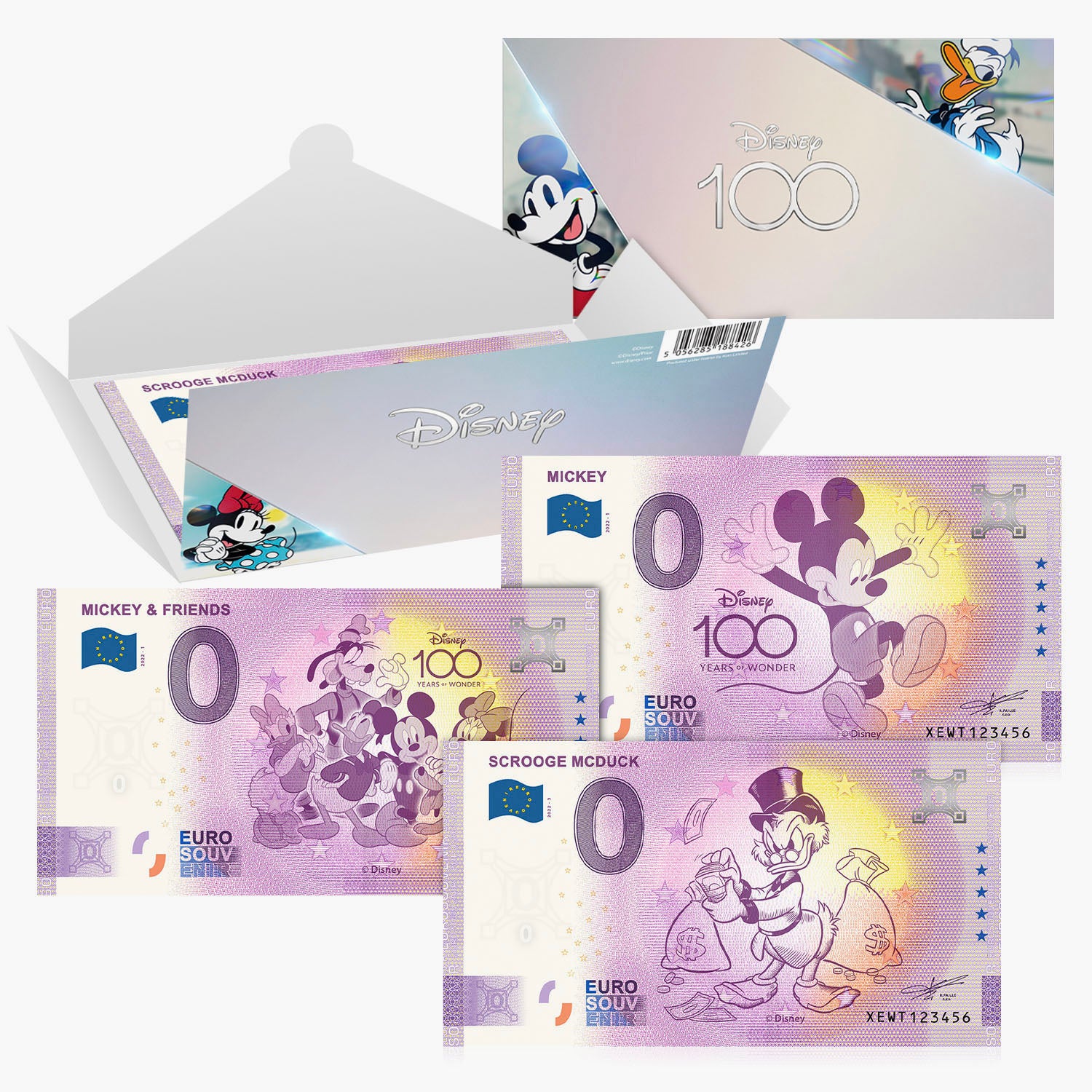 La collection de billets de 0 euros du 100e anniversaire de Disney