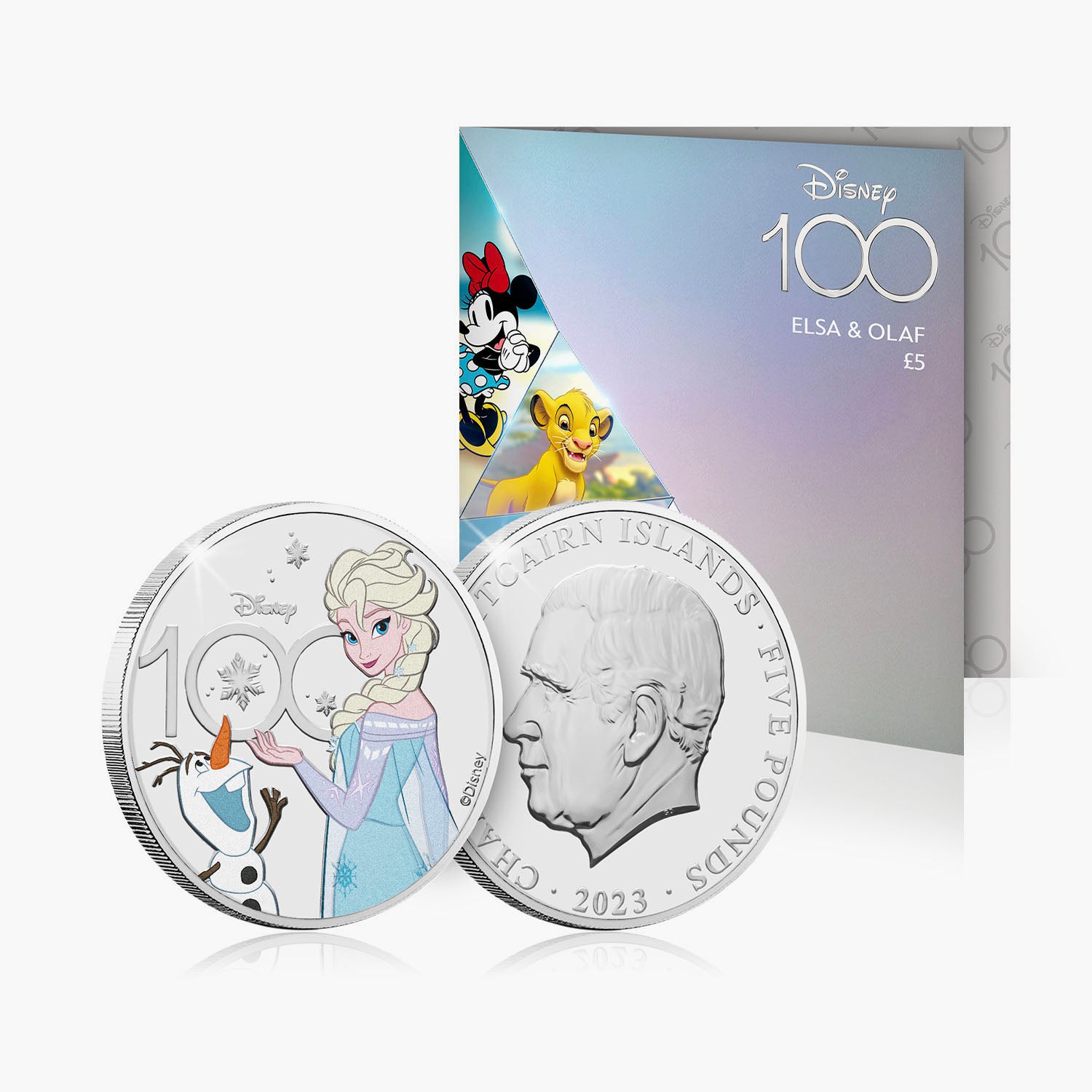 Disney 100th Anniversary La Reine des Neiges 2023 Pièce de 5 £ BU Couleur