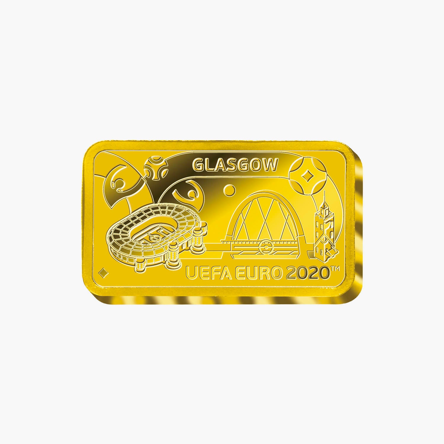 EURO 2020 Glasgow Pièce de 1 £ en lingot d'or
