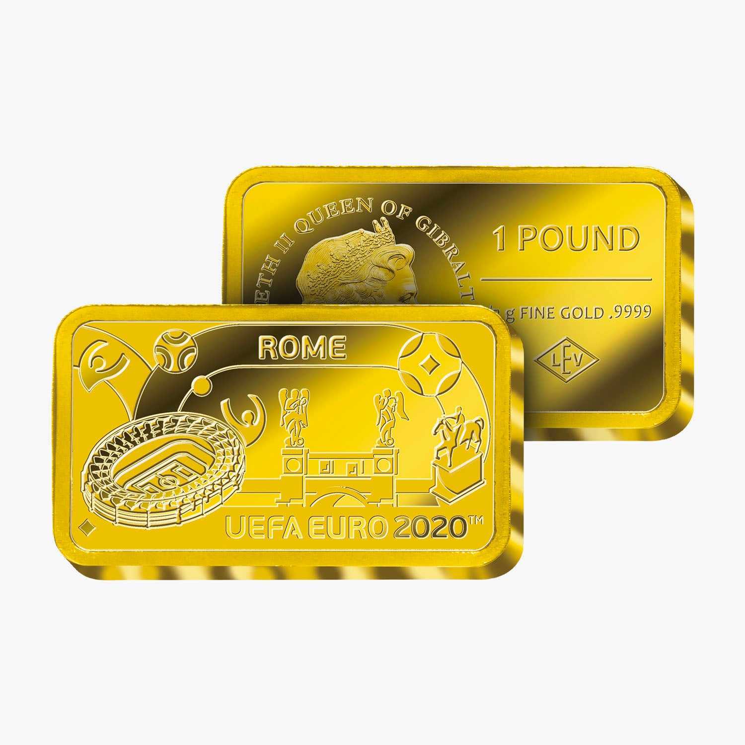 EURO 2020 Rome £1 Gold Bar Coin