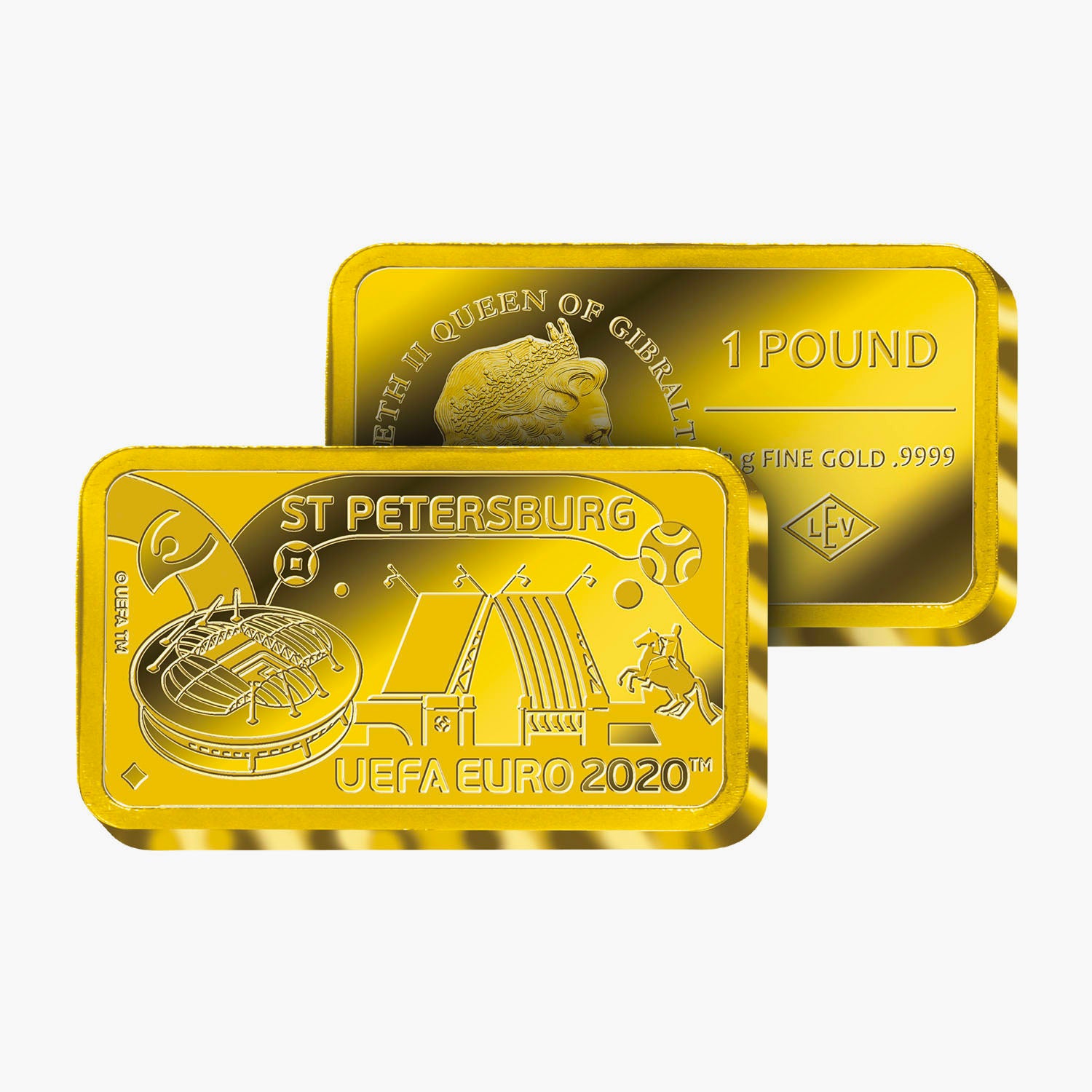 EURO 2020 Saint Petersberg pièce de 1 £ en lingot d'or