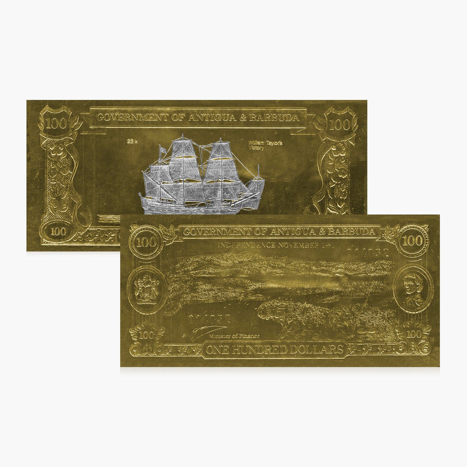 Billet de banque royal en or et en argent de Sa Majesté la reine Elizabeth II