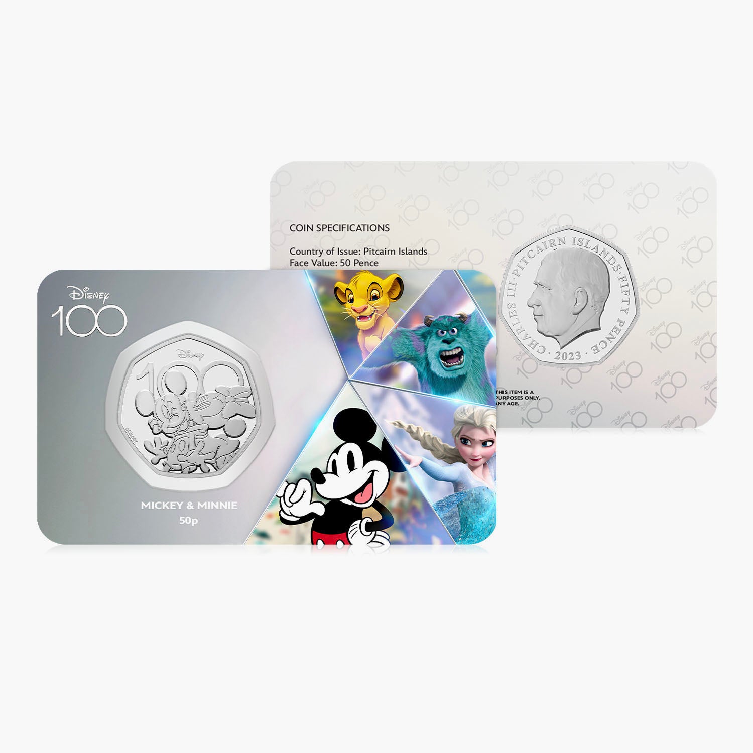 Disney 100th Anniversary Mickey & Minnie 2023 50p BU Coin