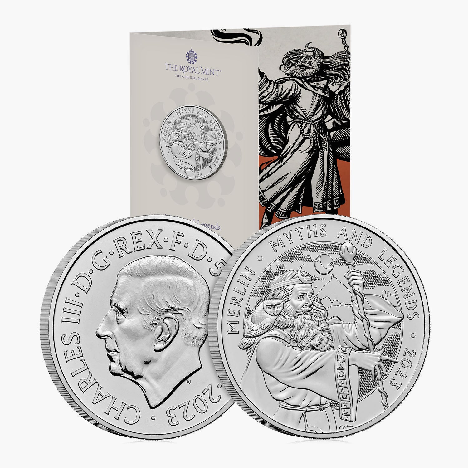 神話と伝説マーリン 2023 英国 £5 ブリリアント未流通コイン