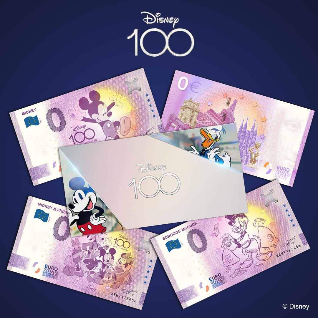 ディズニー100周年記念0ユーロ紙幣コレクション