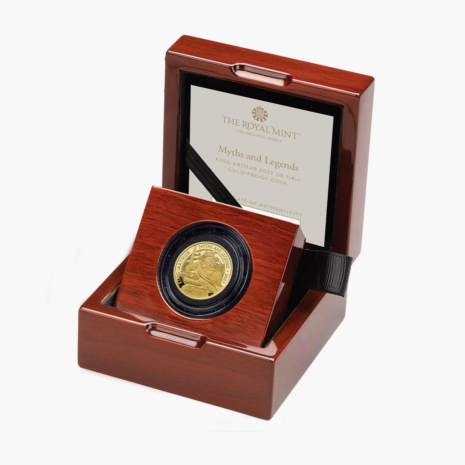 Mythes et légendes Roi Arthur 2023 Pièce d'or de 1/4 once en or de qualité épreuve numismatique