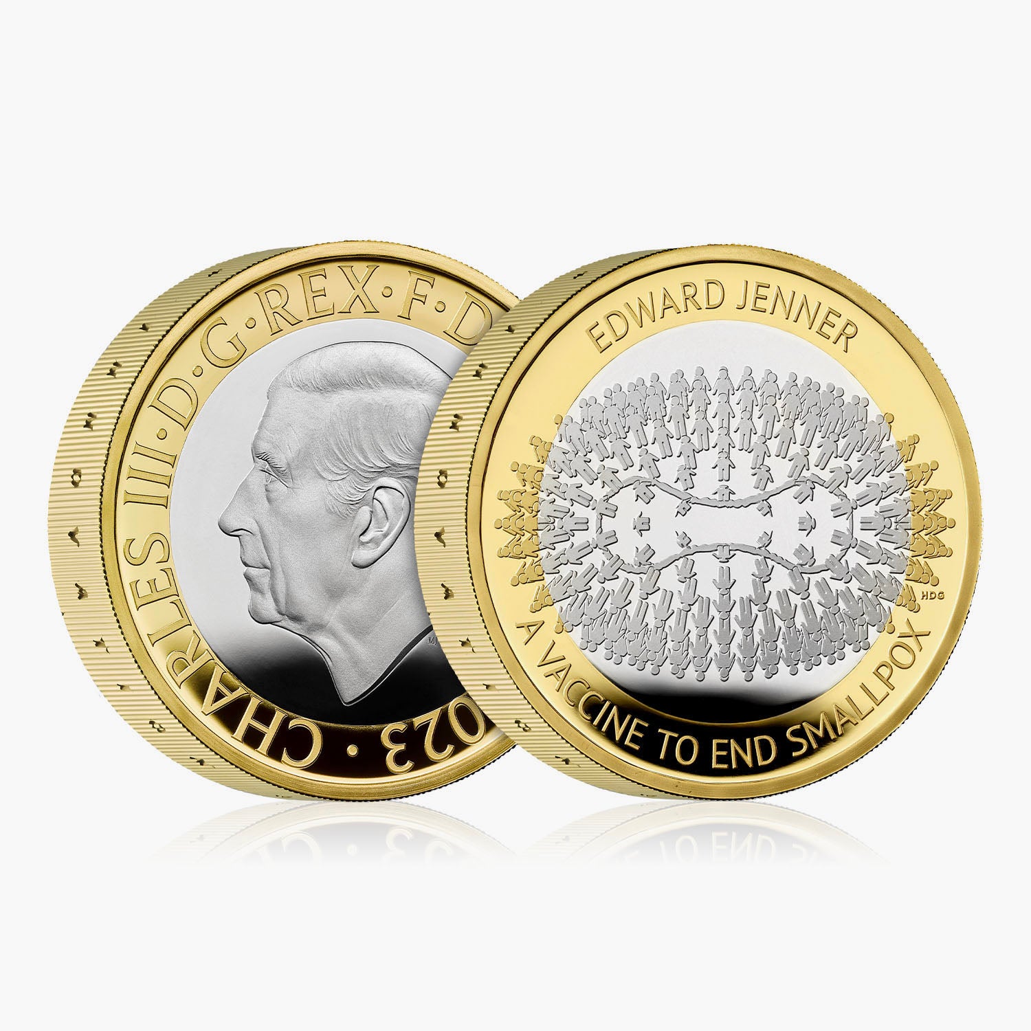 エドワード ジェンナー 2023 英国 £2 シルバー プルーフ ピードフォールト コイン