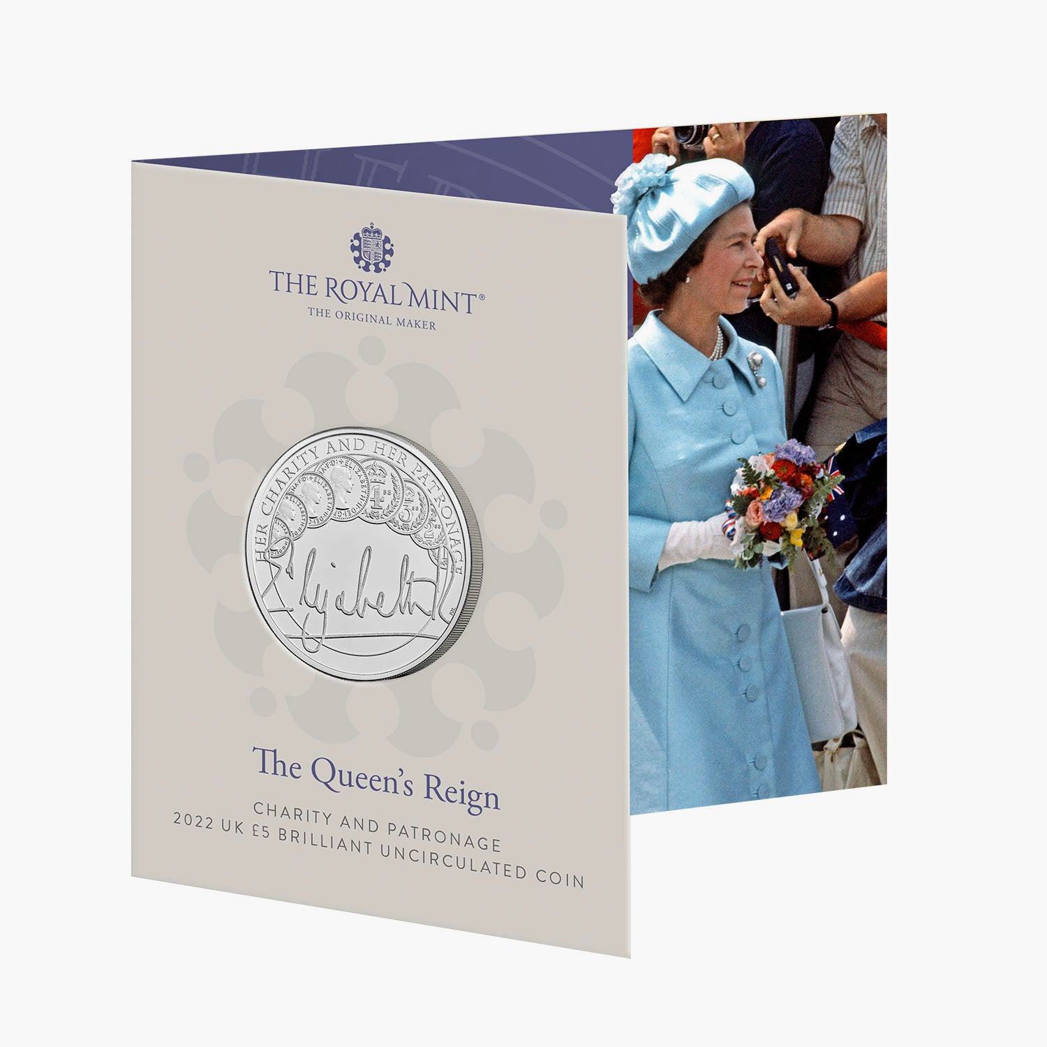 The Queen’s Reign Charity & Patronage 2022 UK £5 BU Coin