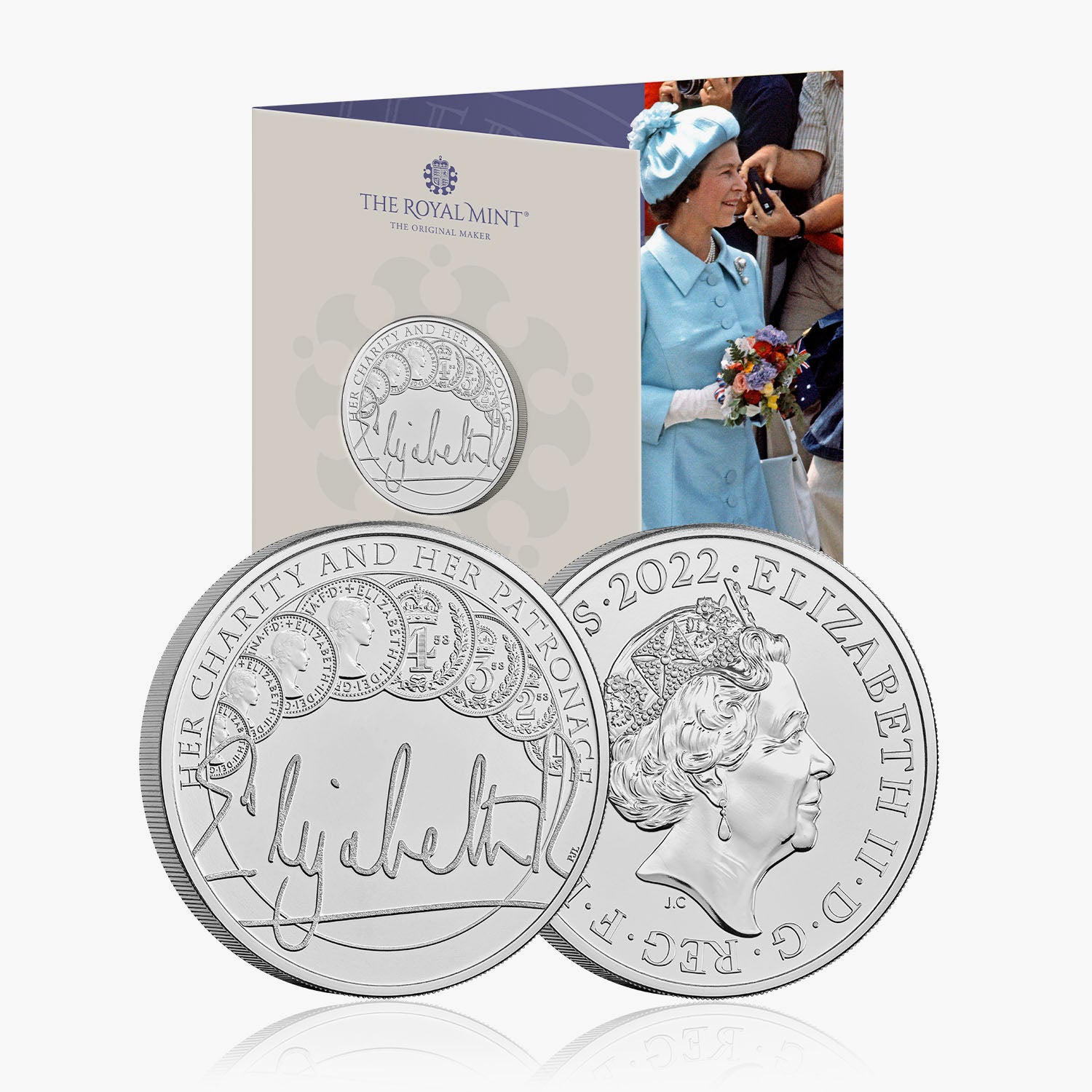 The Queen's Reign Charity &amp; Patronage 2022 UK £5 BU コイン