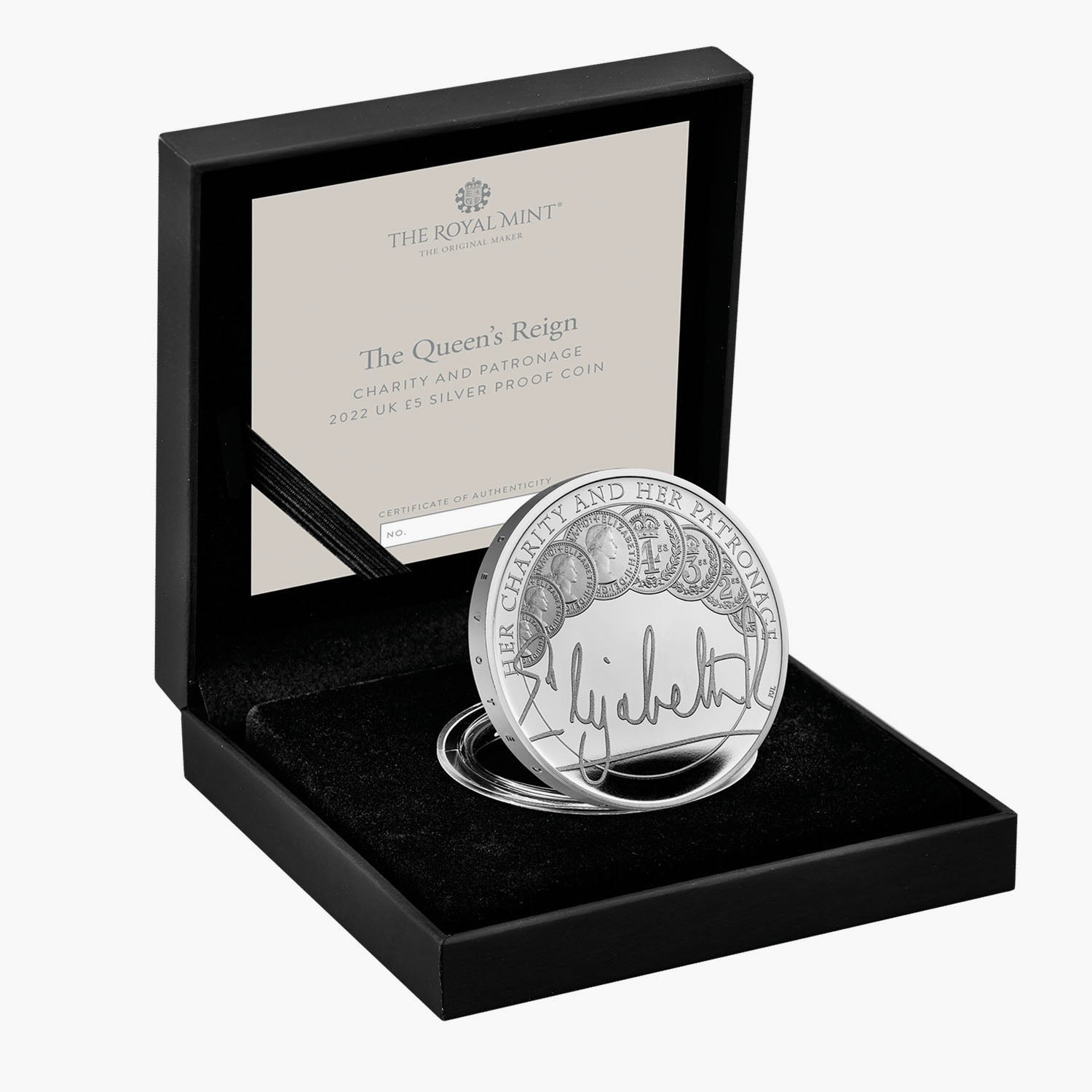 The Queen’s Reign Charity & Patronage 2022 UK £5 Silver Proof Coin