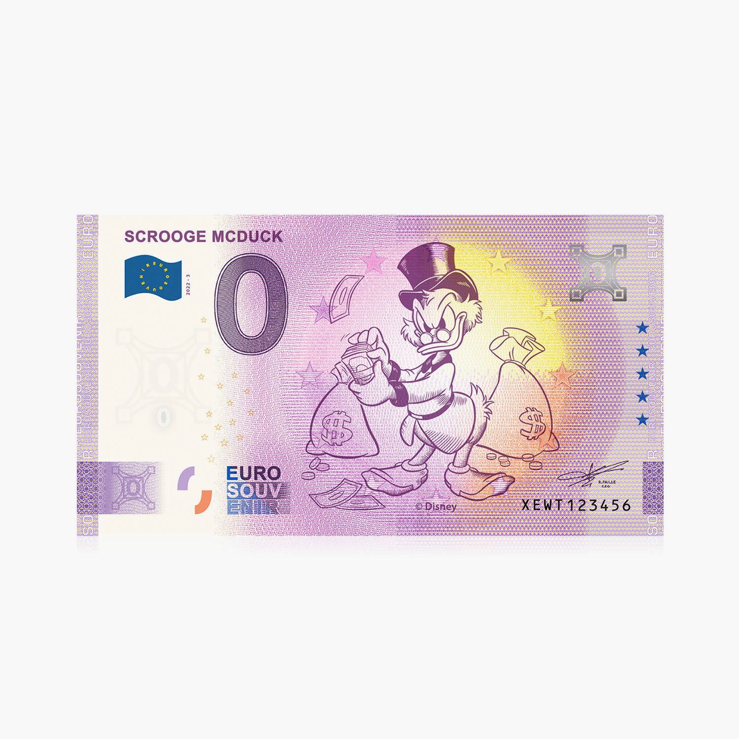 Le billet de 0 euros du 100e anniversaire de Disney Scrooge McDuck