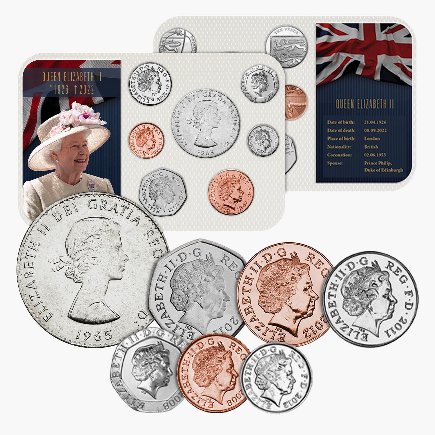 Her Majesty Queen Elizabeth II First and Last Portrait Royal Coin Set
