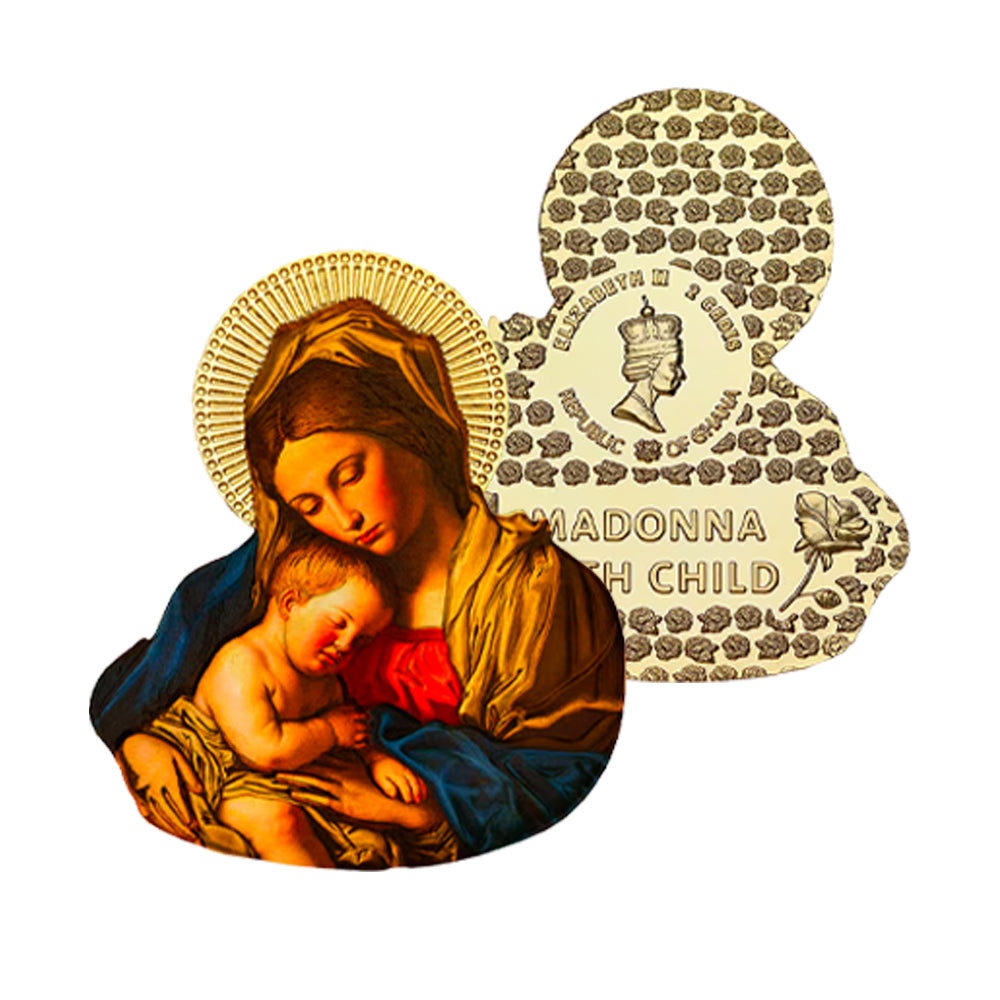 Madonna and Child Gold Plated Coin