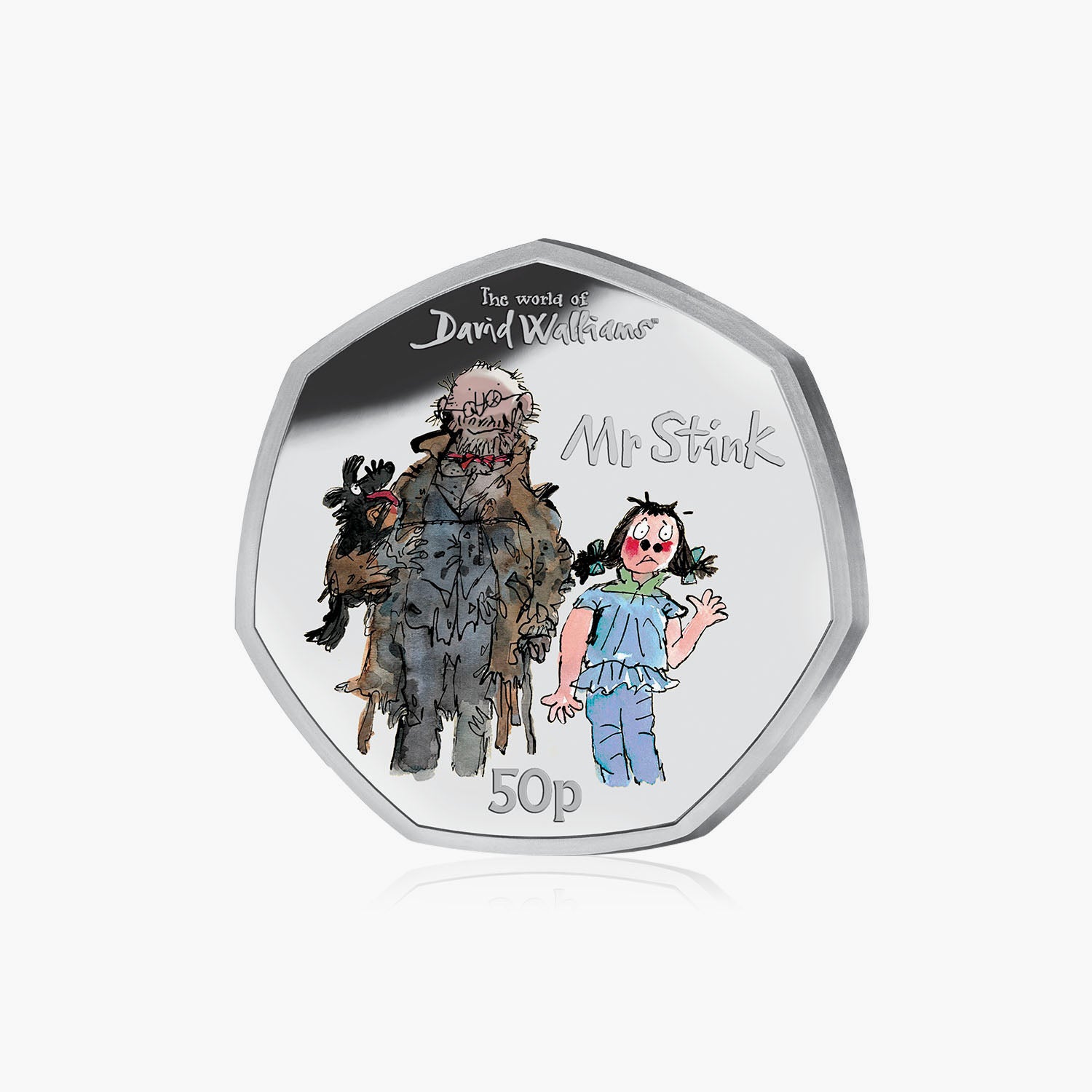 David Walliams Mr Stink Silver Proof 50p with Colour
