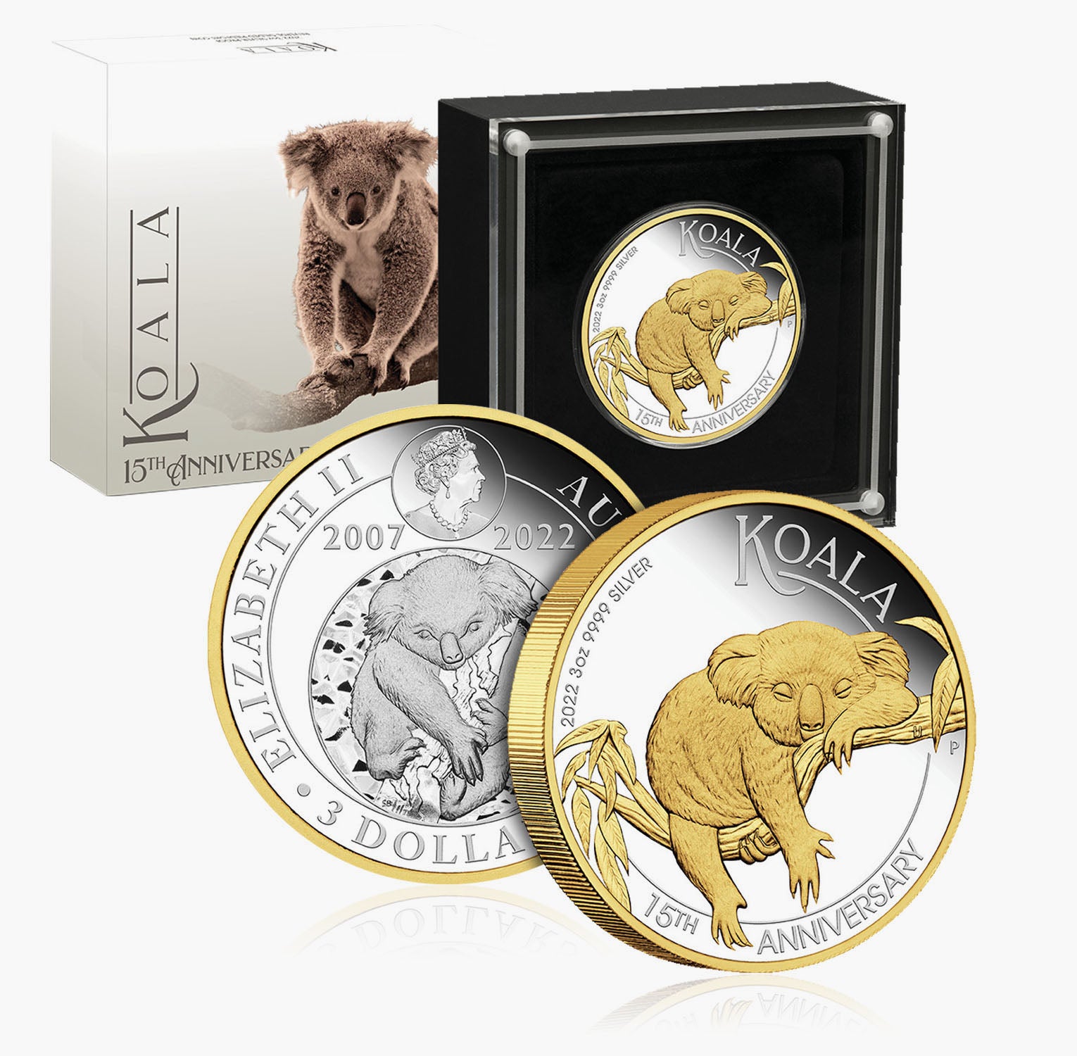 Australie Koala 2022 3 oz Doré Pièce de 3 dollars en argent massif de qualité épreuve numismatique