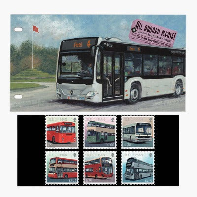 'All Aboard Please!' Classic Manx Buses Super Stamps Set