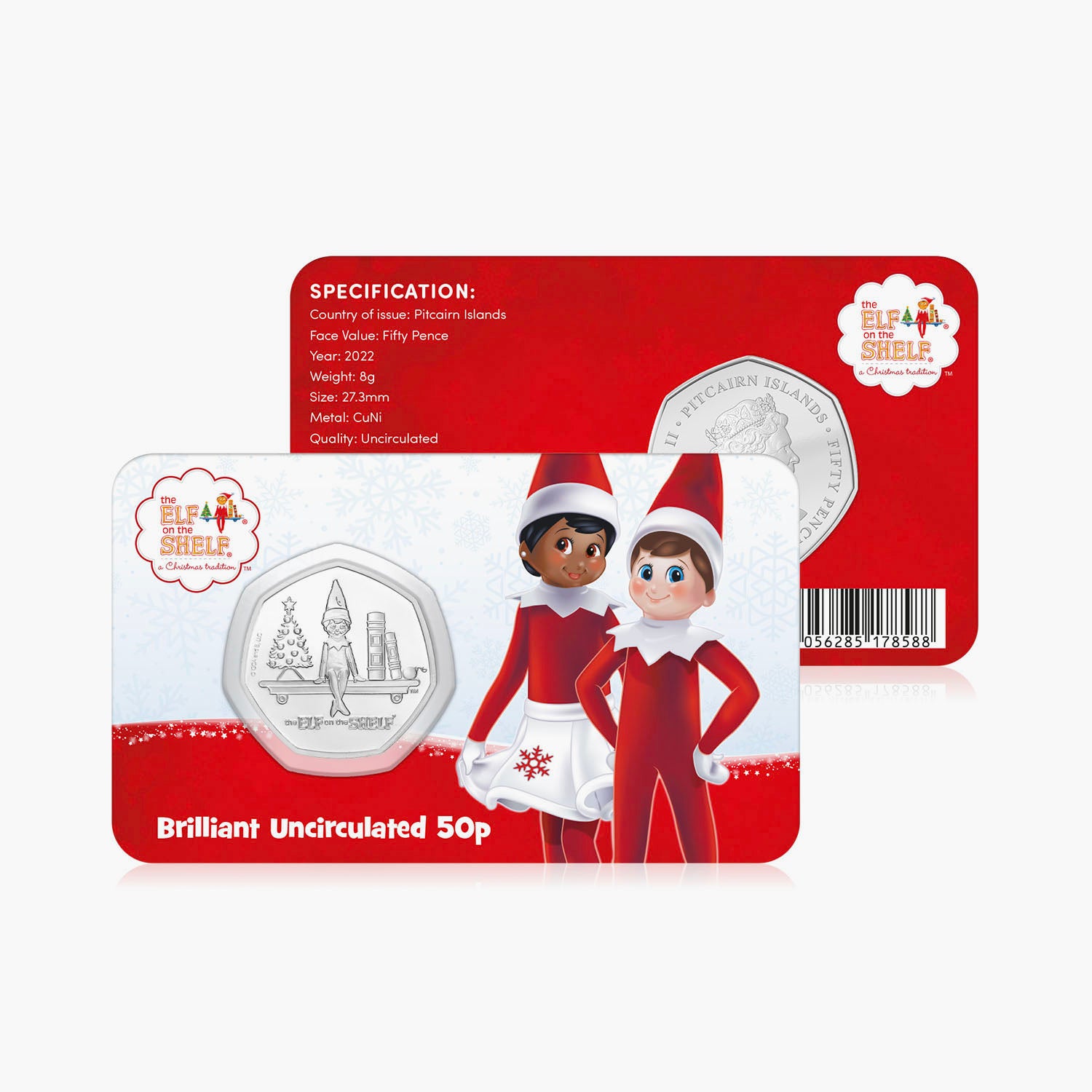 The Official Elf on the Shelf 2022 BU 50p Coin