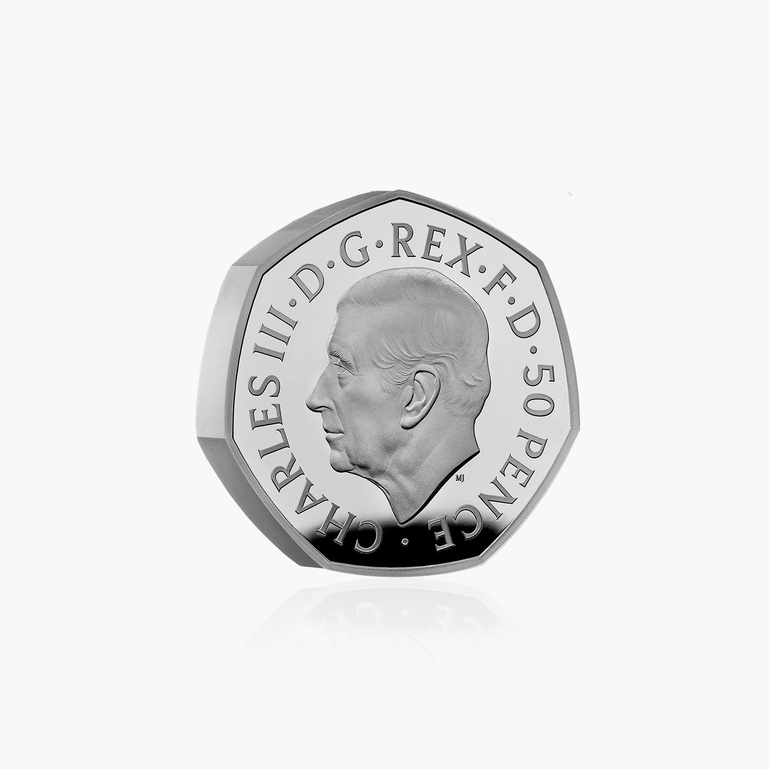 Sa Majesté la reine Elizabeth II 2022 50p Silver Piedfort Coin - Premier portrait du roi Charles III