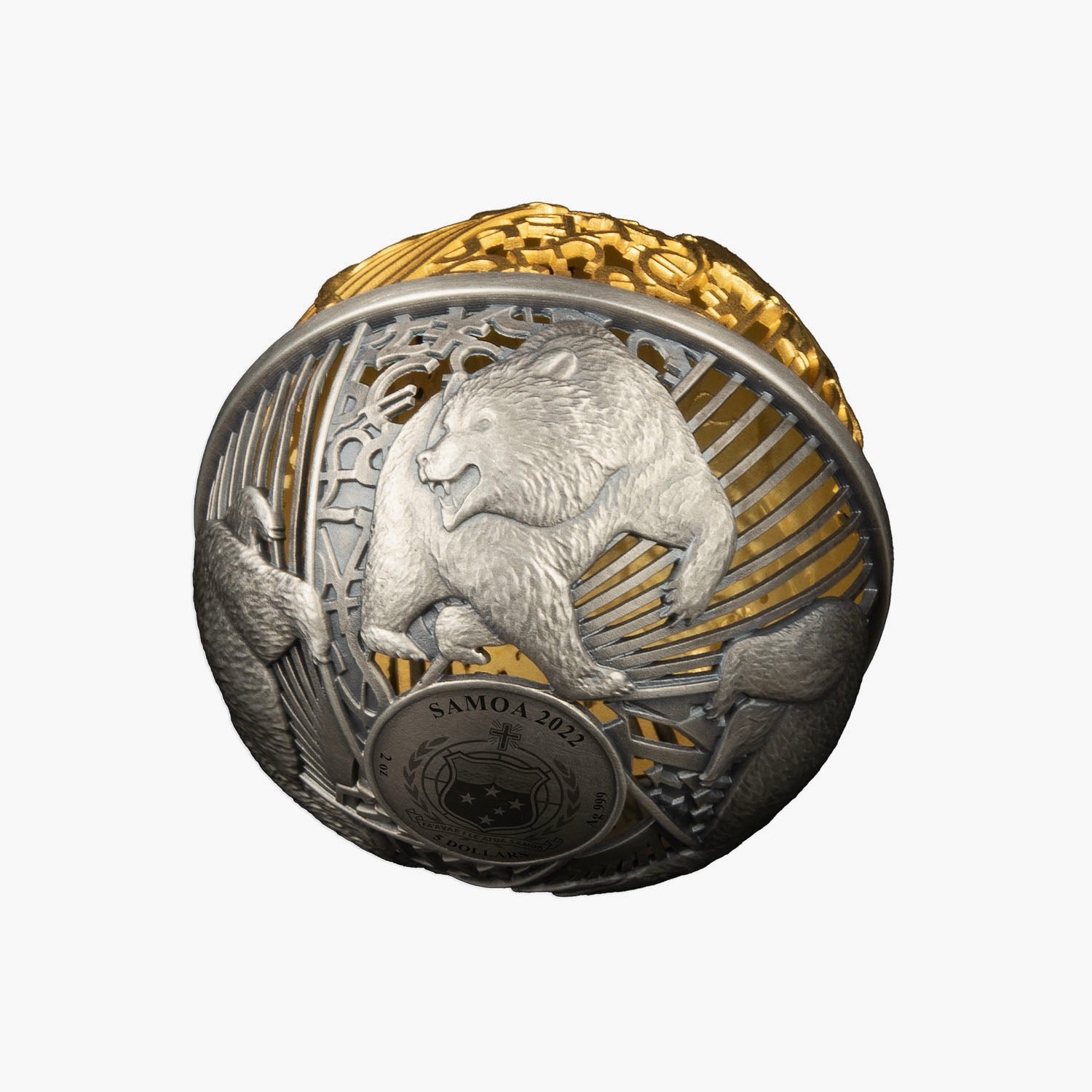 Bull & Bear Spherical 2oz Silver Coin