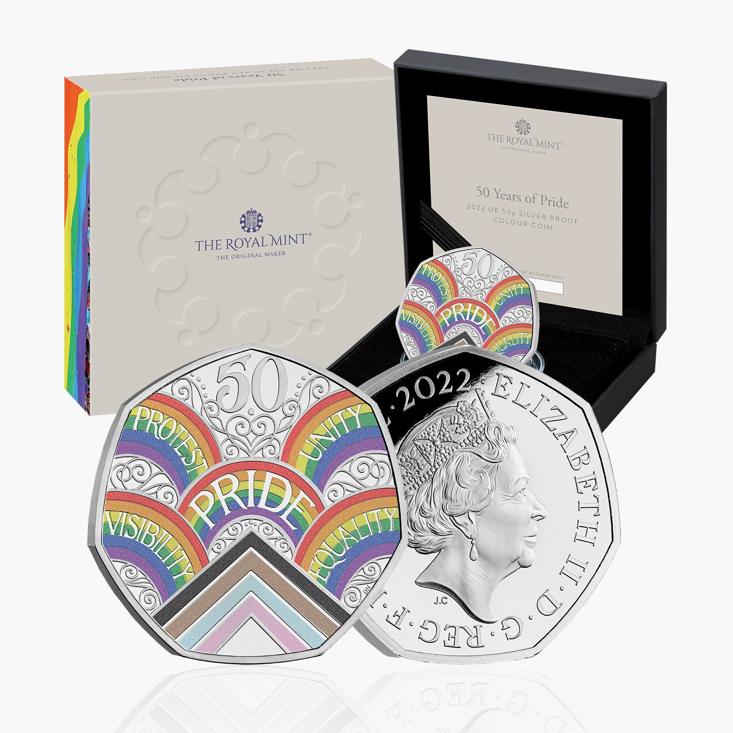 50 Years of Pride 2022 UK 50p Silver Proof Colour Coin