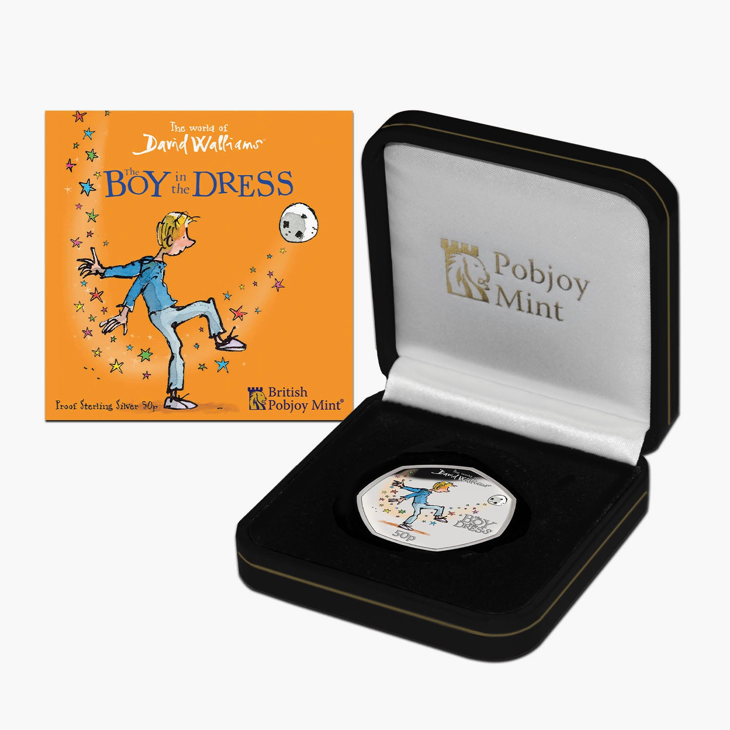 David Walliams The Boy in the Dress Silver Proof 50p with Colour