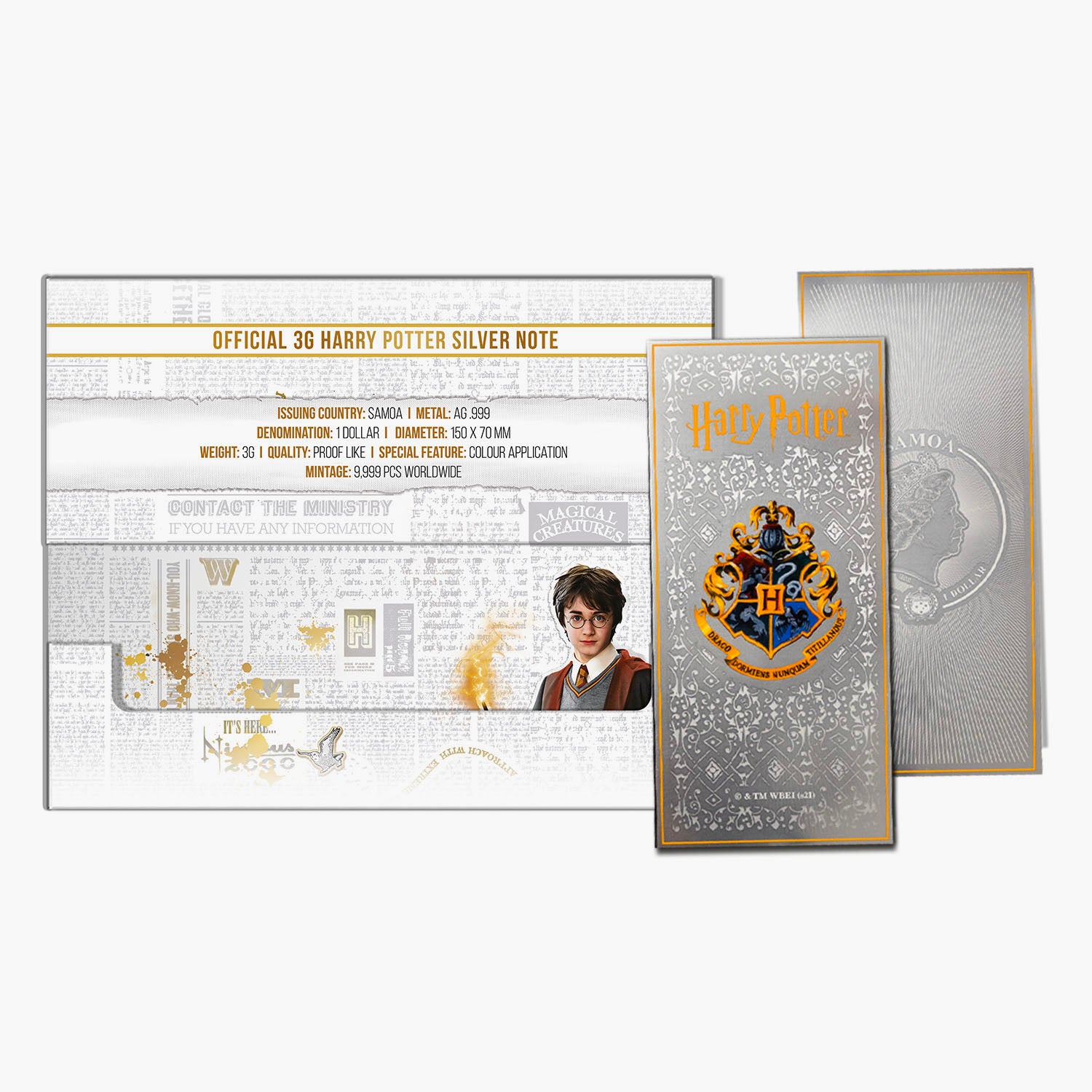 The Official Harry Potter Pure Silver Legal Tender Note