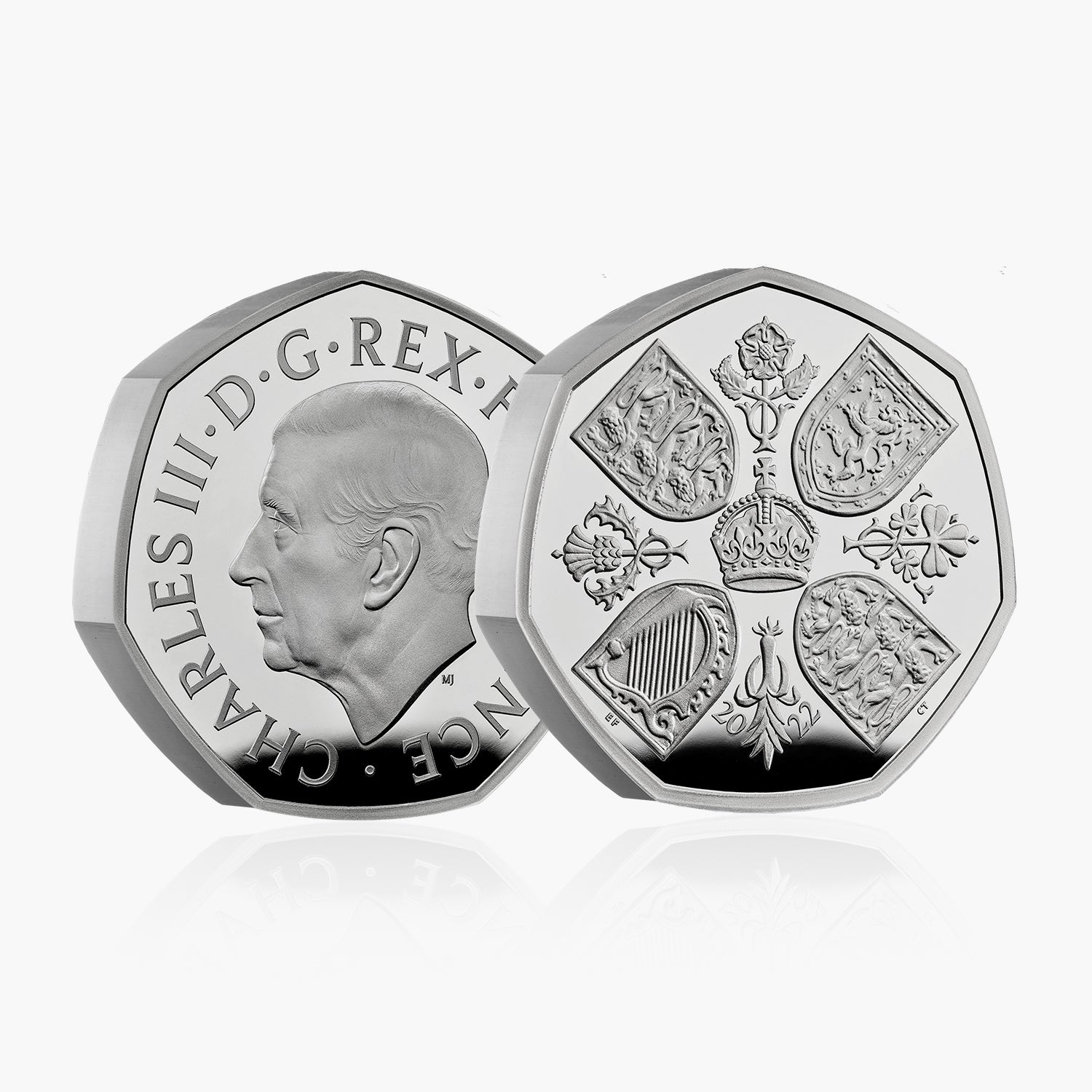 Her Majesty Queen Elizabeth II 2022 50p Silver Piedfort Coin - King Charles III first portrait
