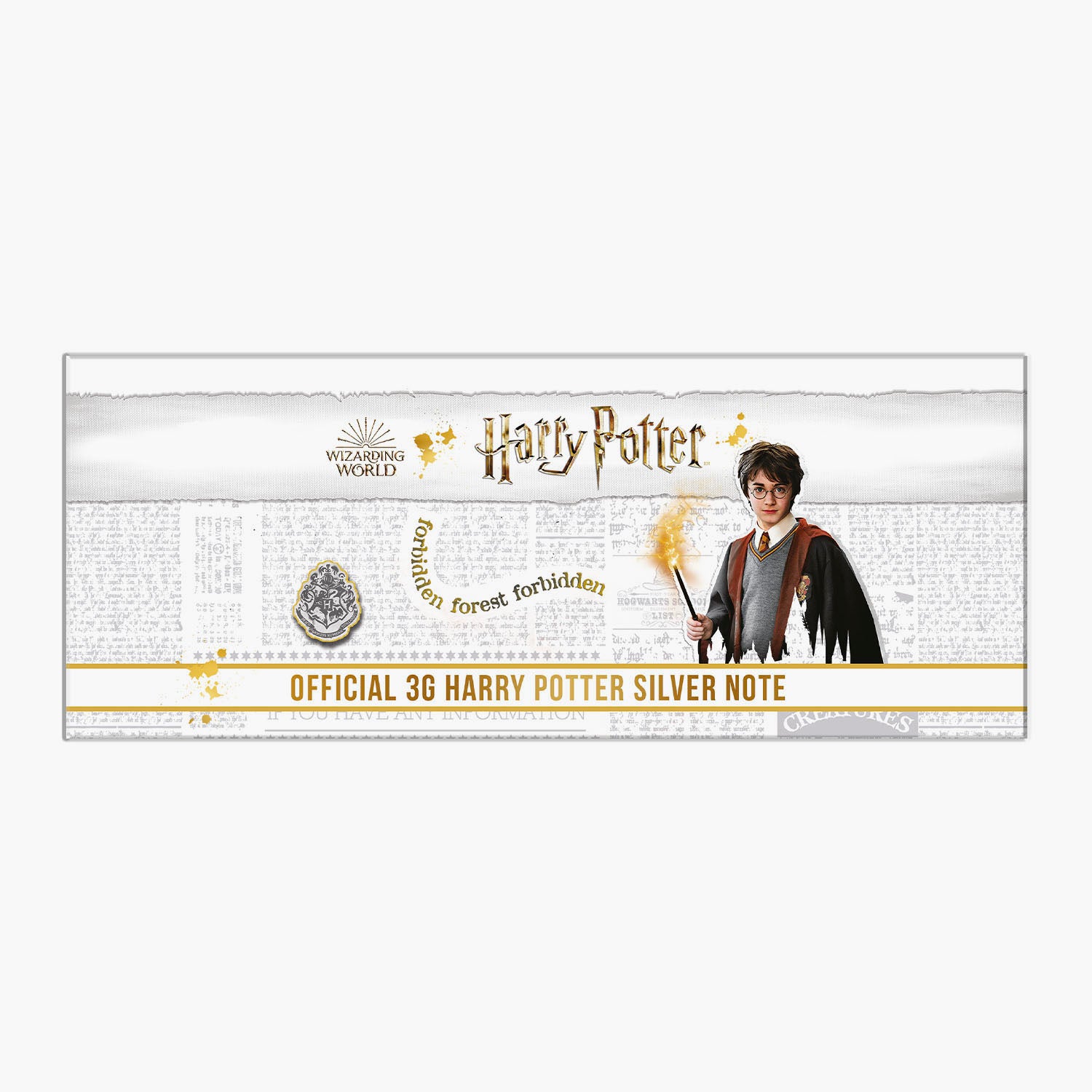 Le billet de cours légal officiel Harry Potter en argent pur