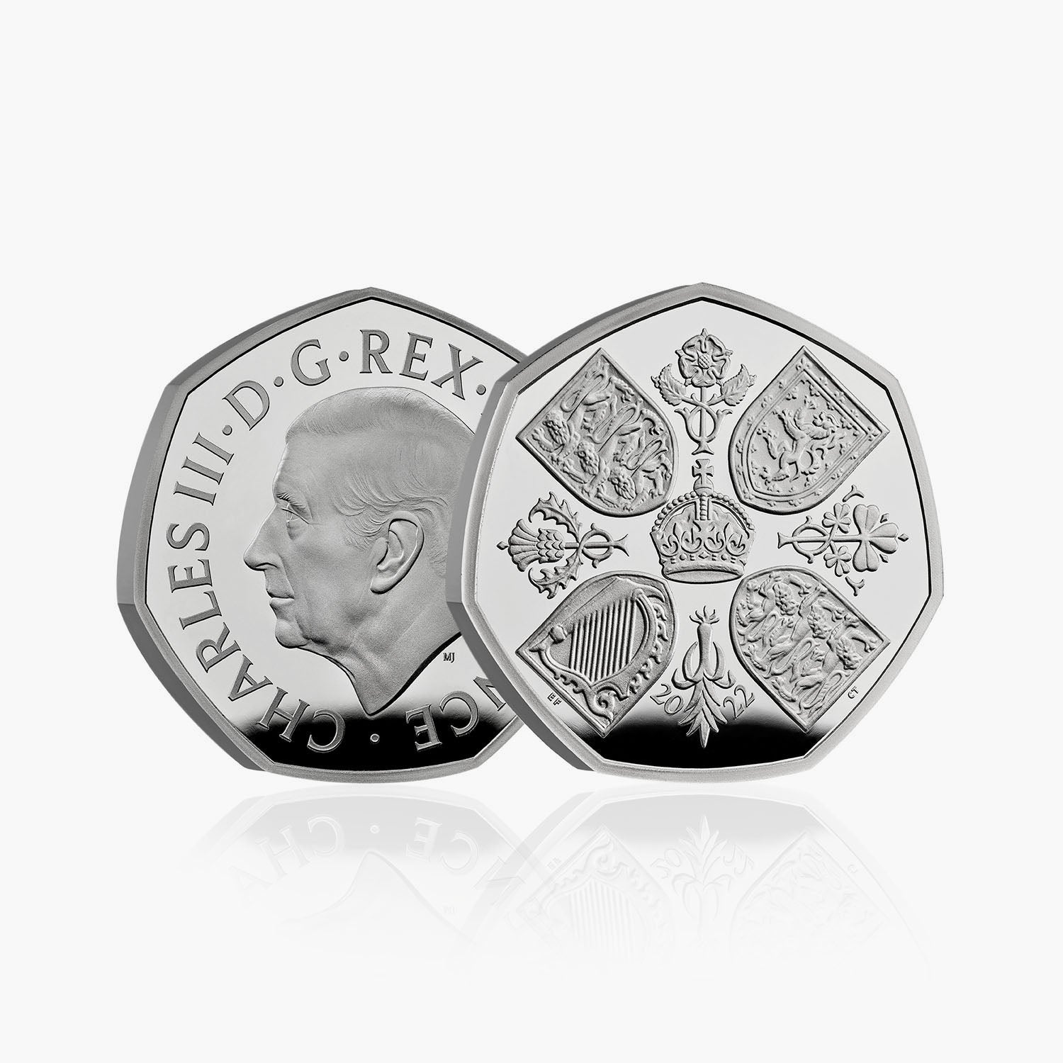 Premier portrait du roi Charles III Royaume-Uni 2022 50p Silver BE Coin