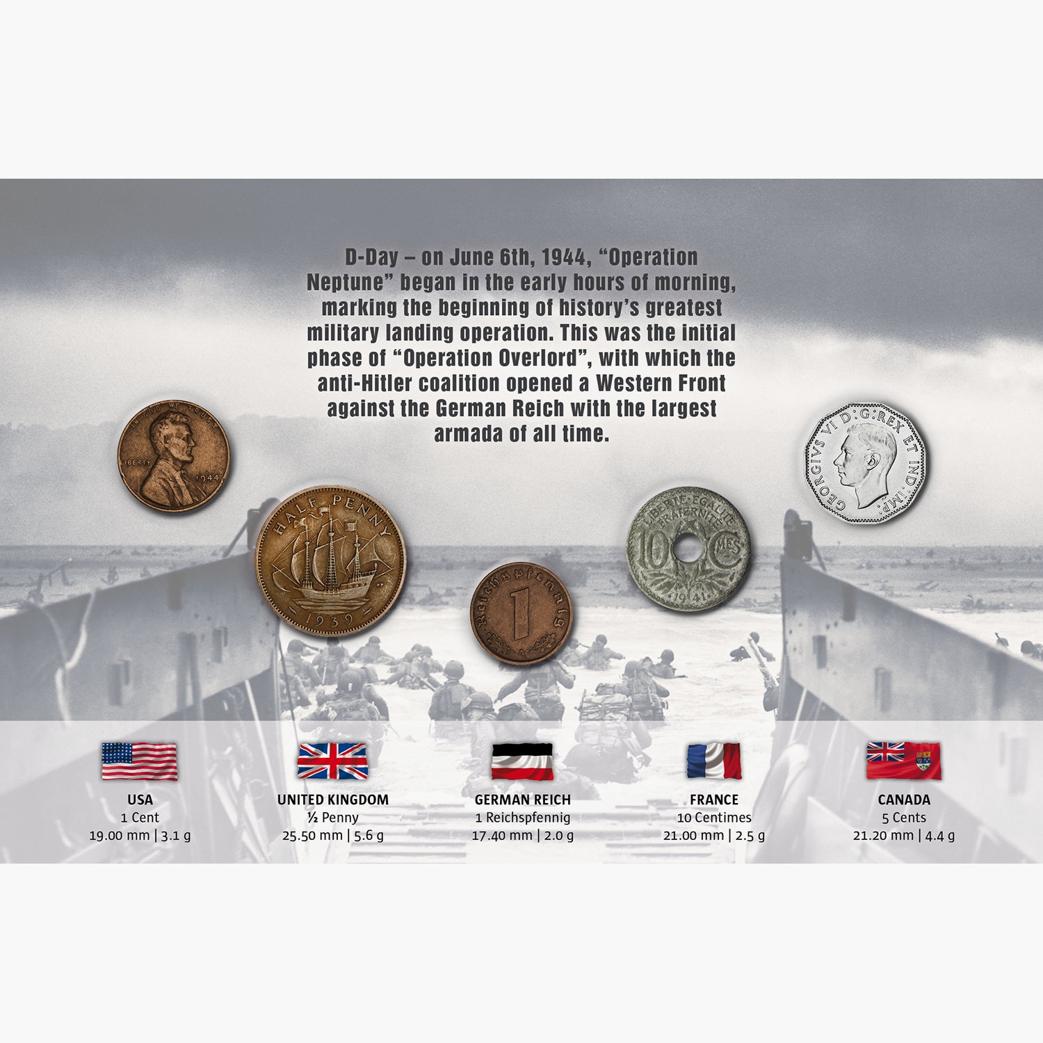 D-Day Five Coin History Collector Set