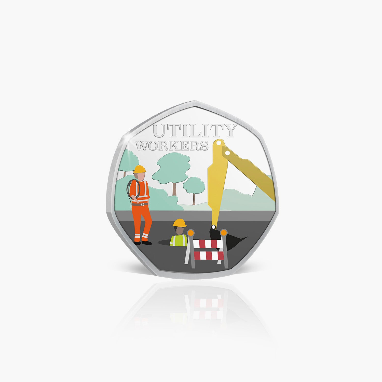 Utility Workers Silver Plated Coin