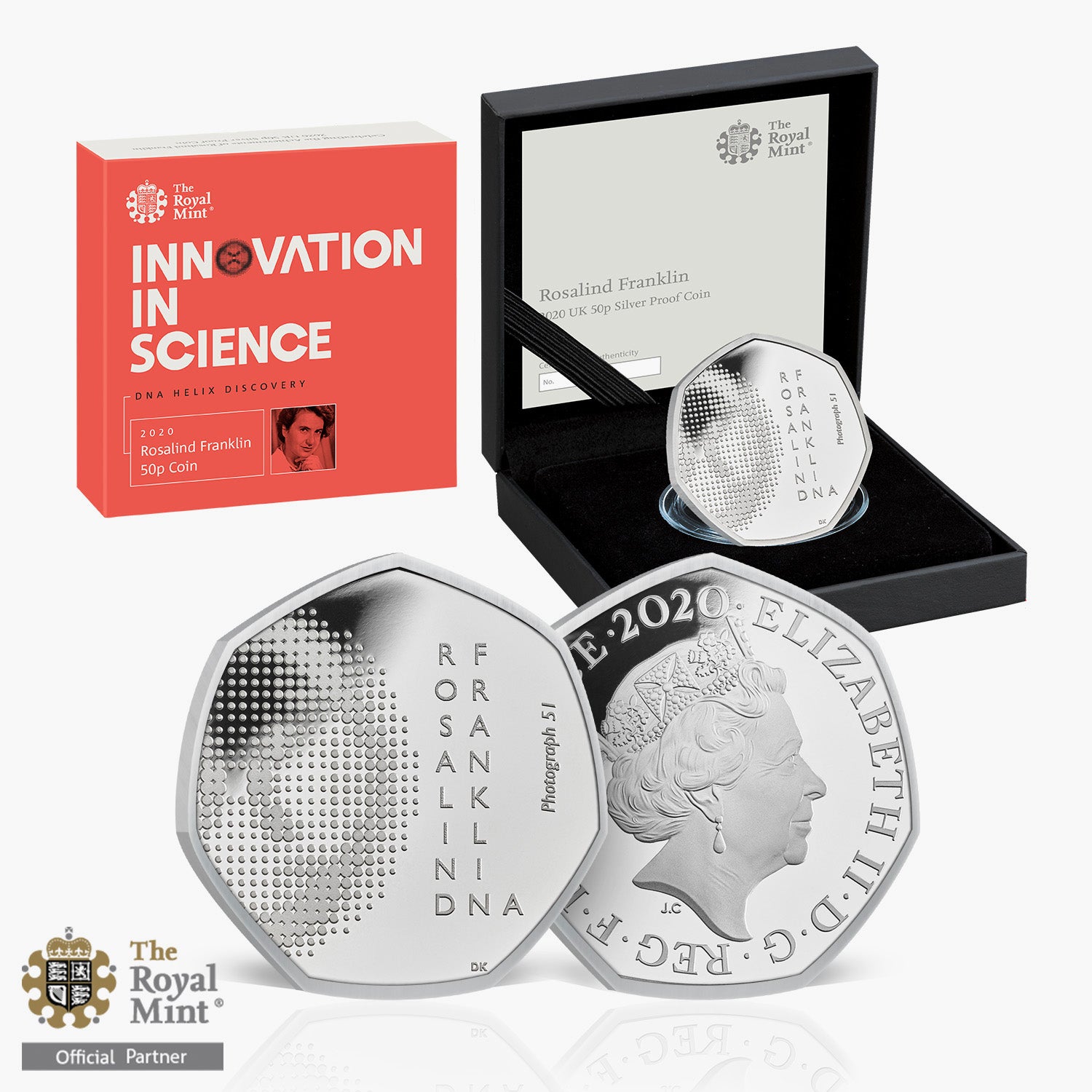 Rosalind Franklin 2020 UK 50p Silver Proof Coin