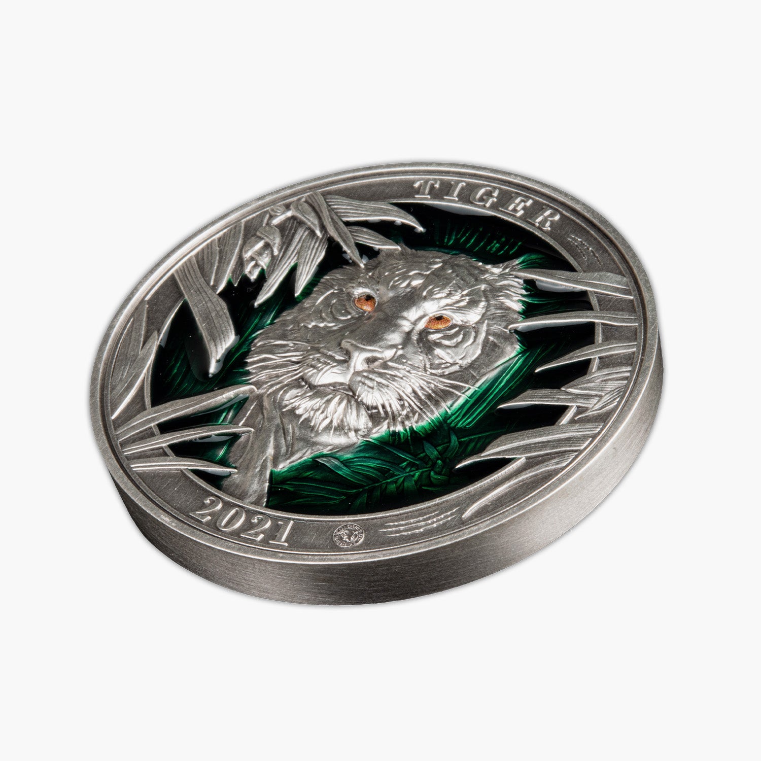 Colours of Wildlife Tiger 3oz Silver Coin
