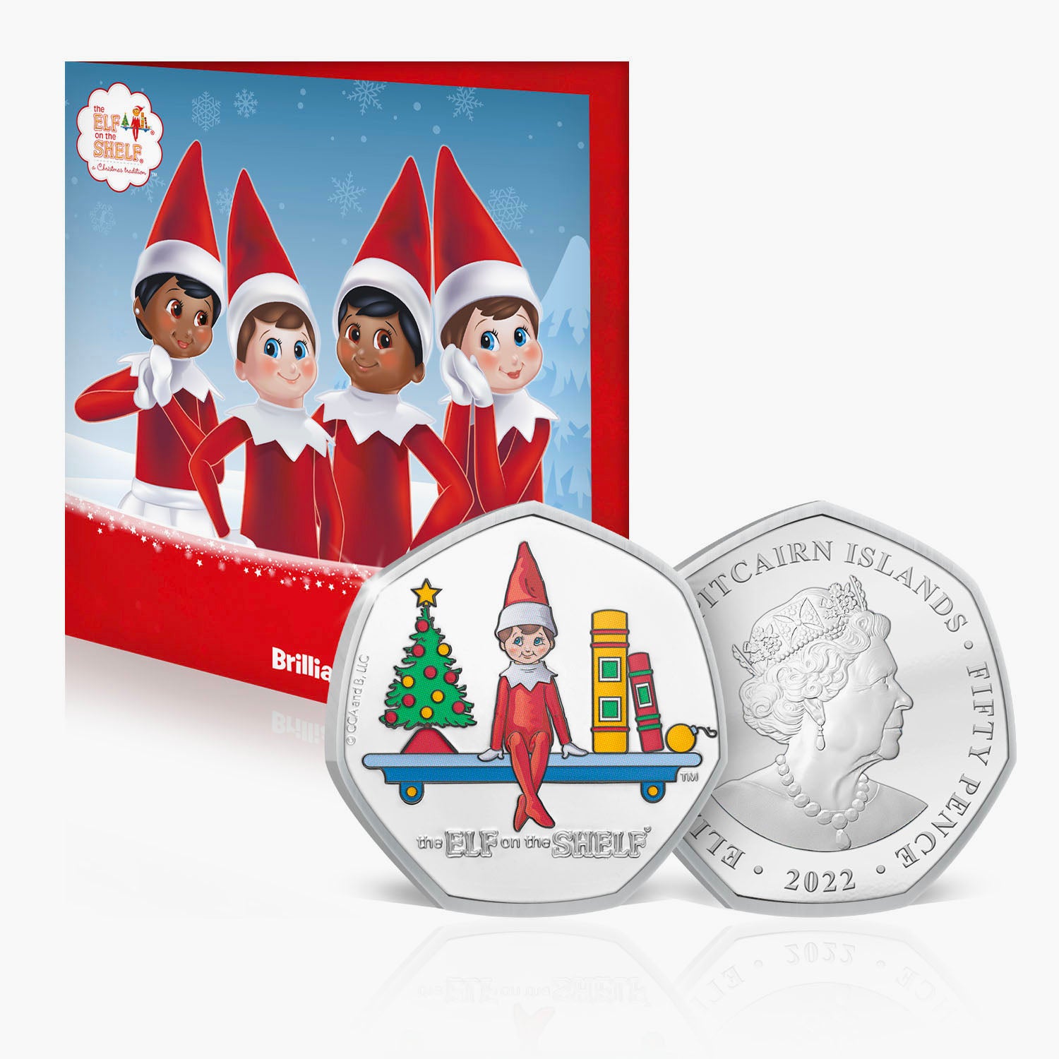 The Official Elf on the Shelf BU 50p Coloured Coin Bundle