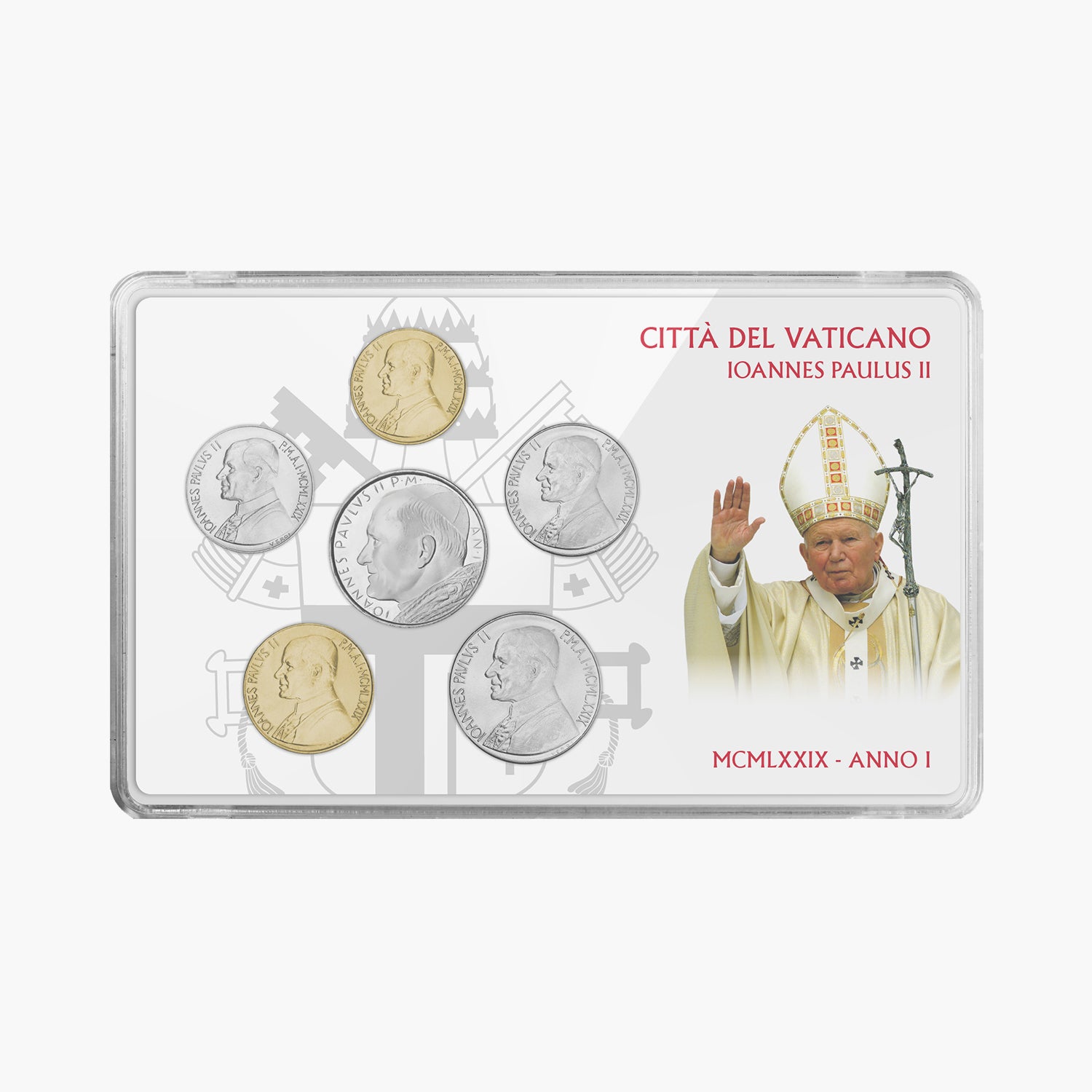Ensemble complet de pièces de monnaie de la première émission du pape Jean-Paul II