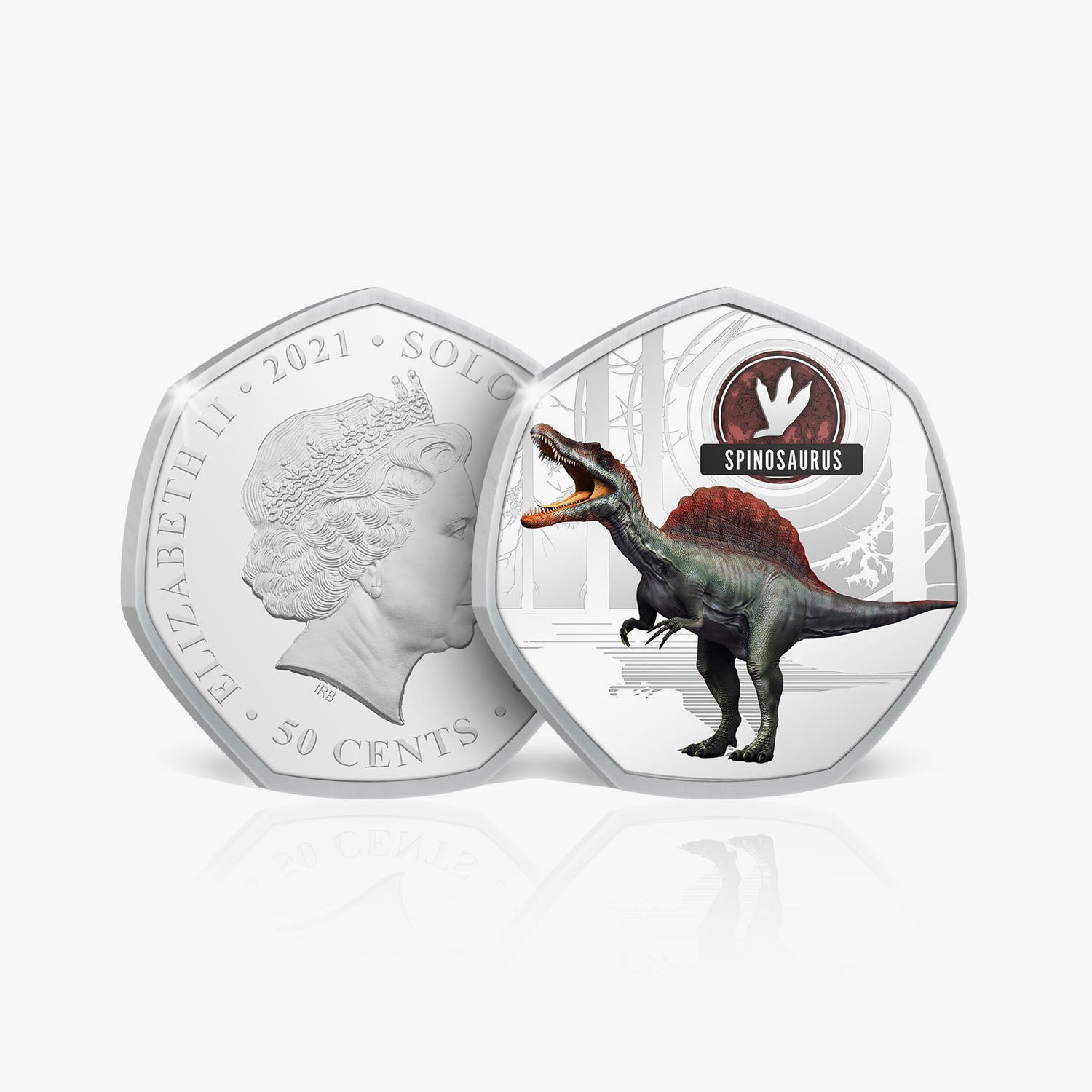 スピノサウルス銀メッキコイン